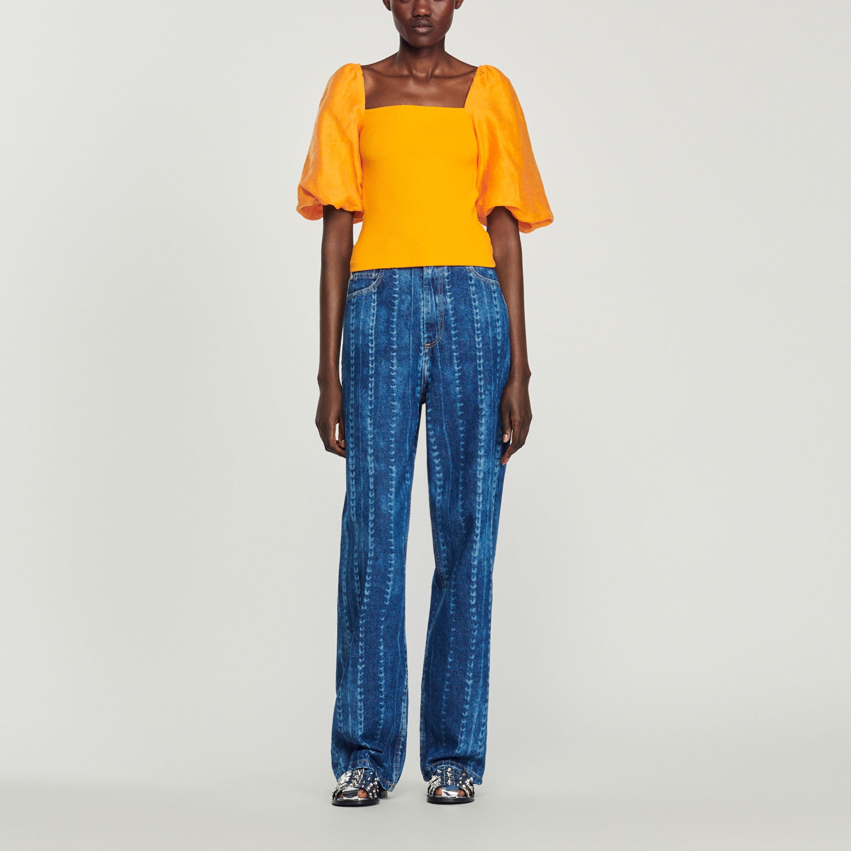 T-shirt bimatières Sandro seconde main