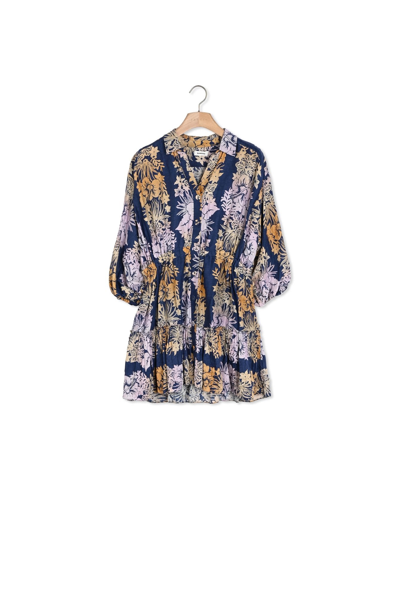 Robe courte imprimée Hawaï Sandro seconde main