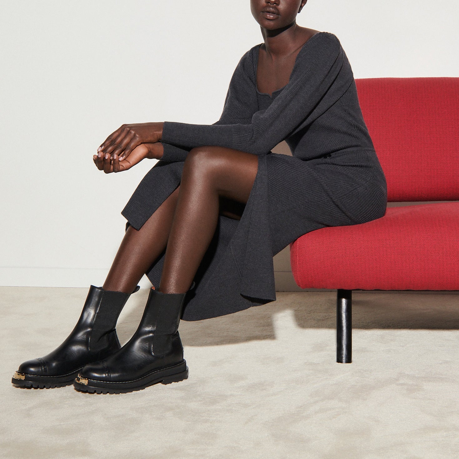 Robe en Maille avec fente Sandro seconde main