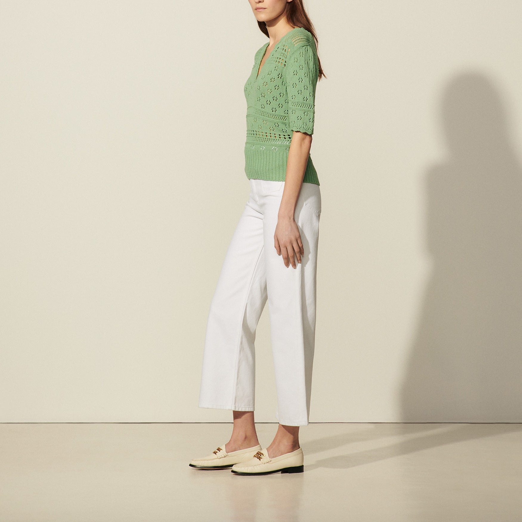 Pull manches courtes en Maille fantaisie Sandro seconde main