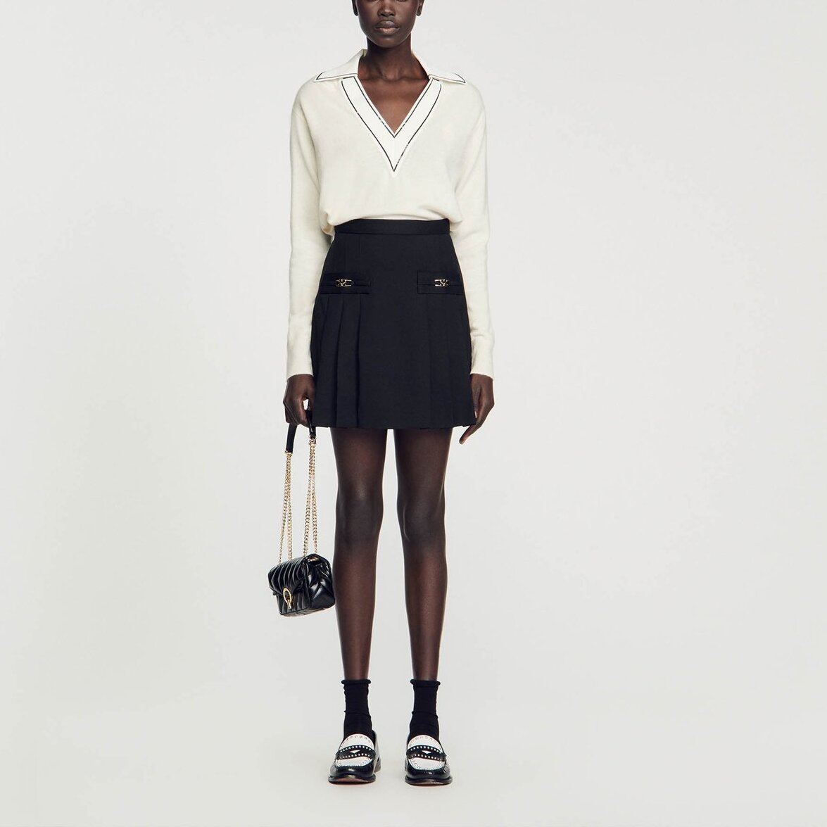 Pull à col polo Sandro seconde main