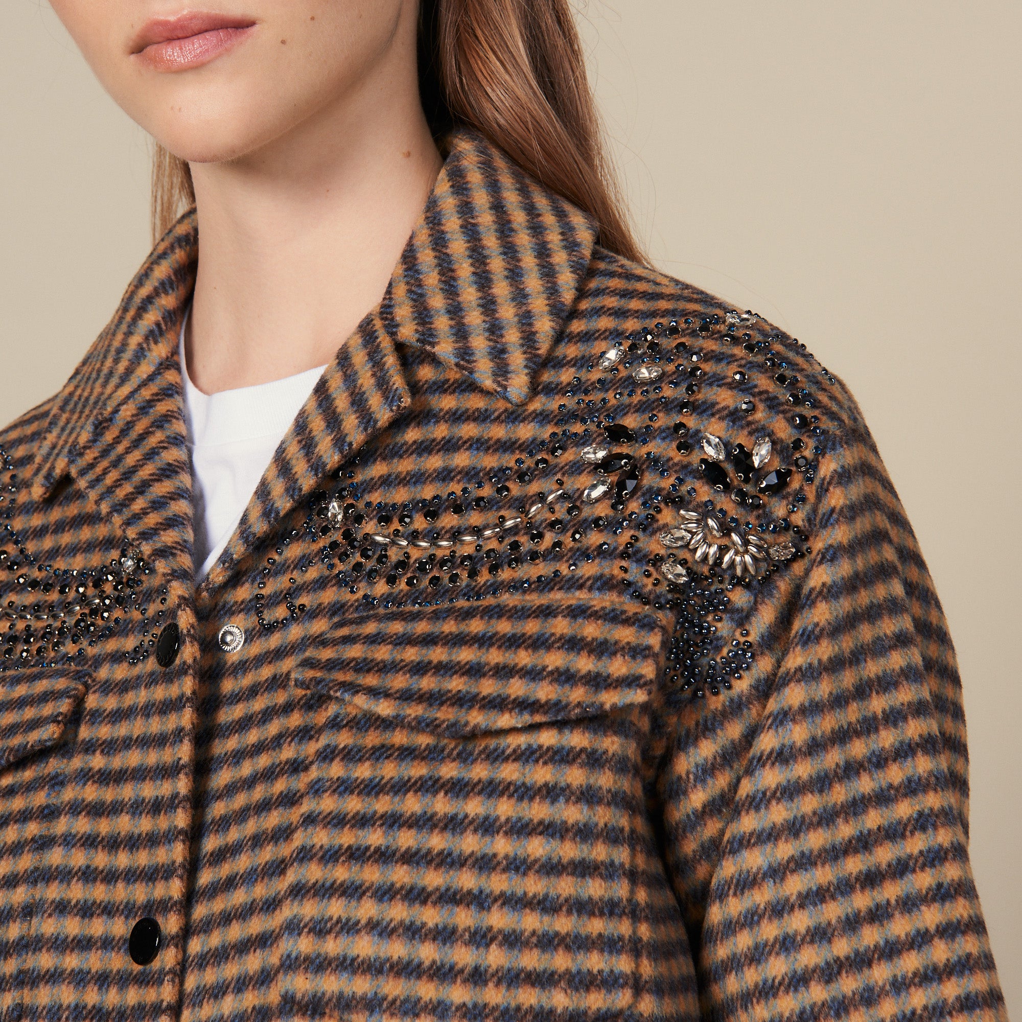 Veste Chemise oversize à carreaux Sandro seconde main