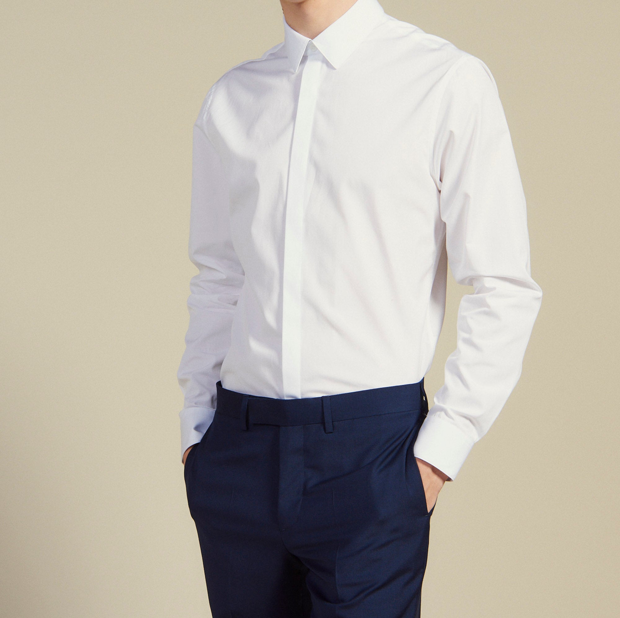 Chemise à patte cachée en popeline Sandro seconde main