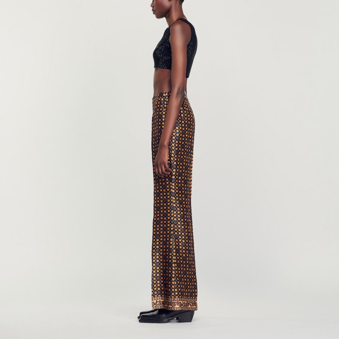 Pantalon satiné imprimé Sandro seconde main