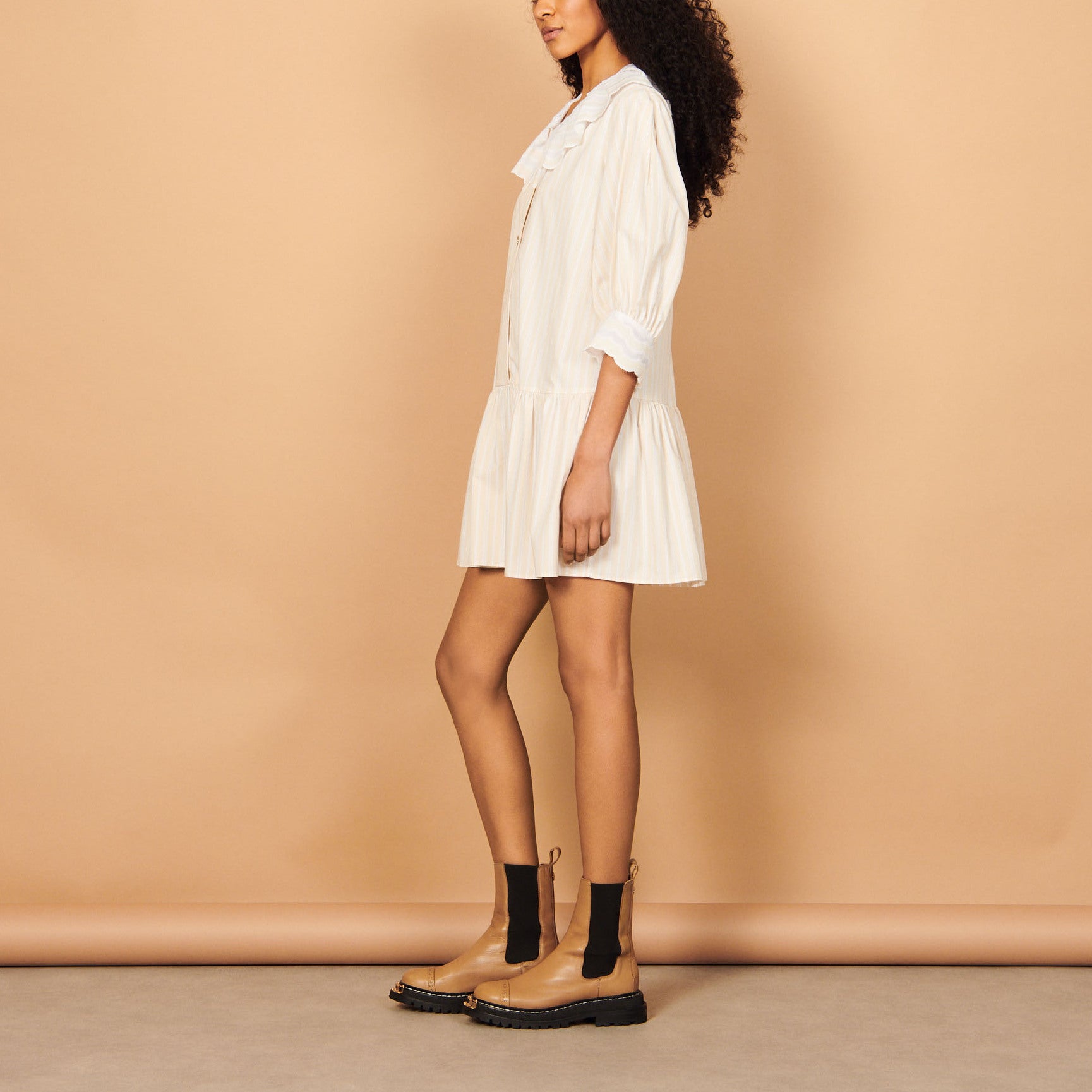 Robe courte à rayures en coton bio Sandro seconde main