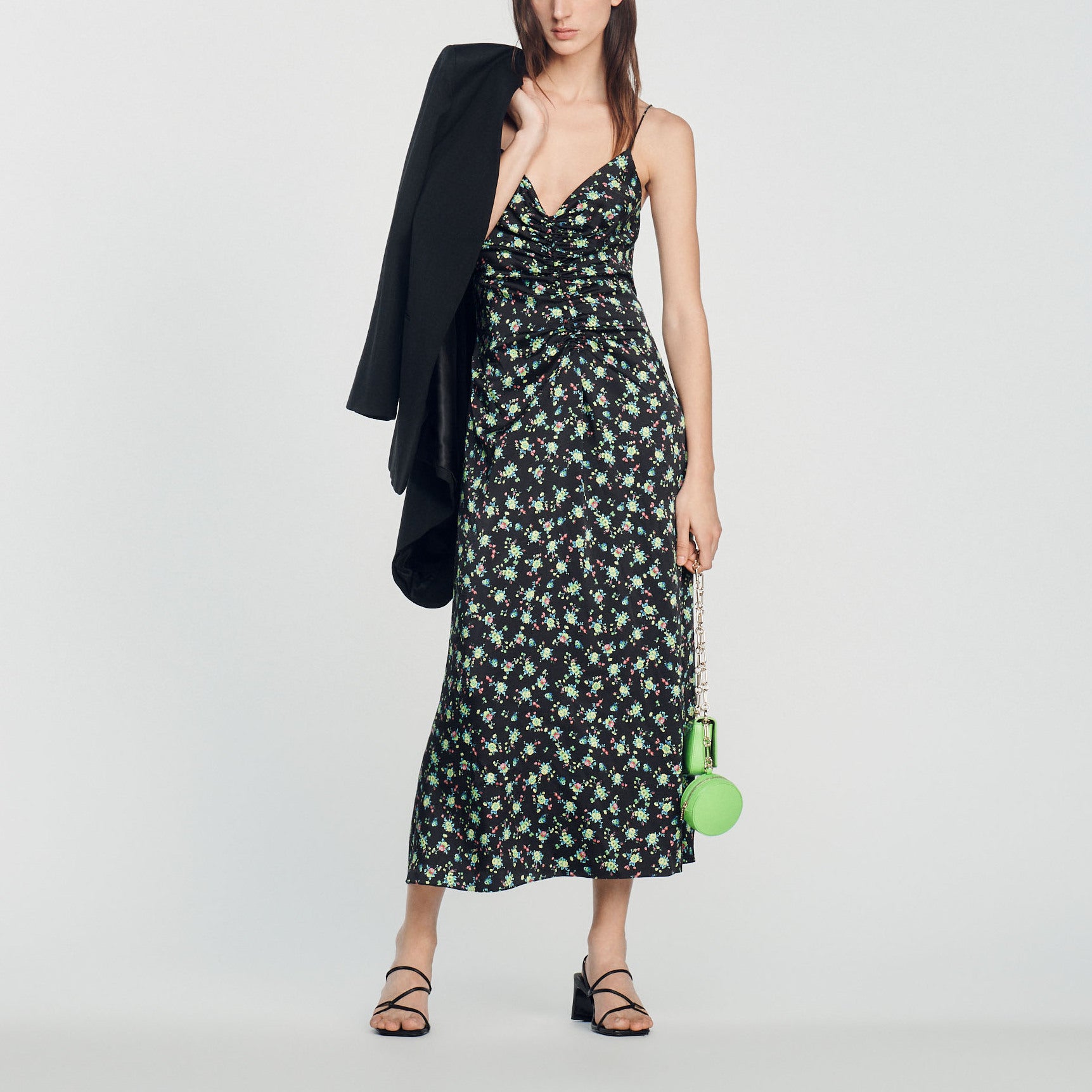 Robe longue à imprimé fleuri Sandro seconde main