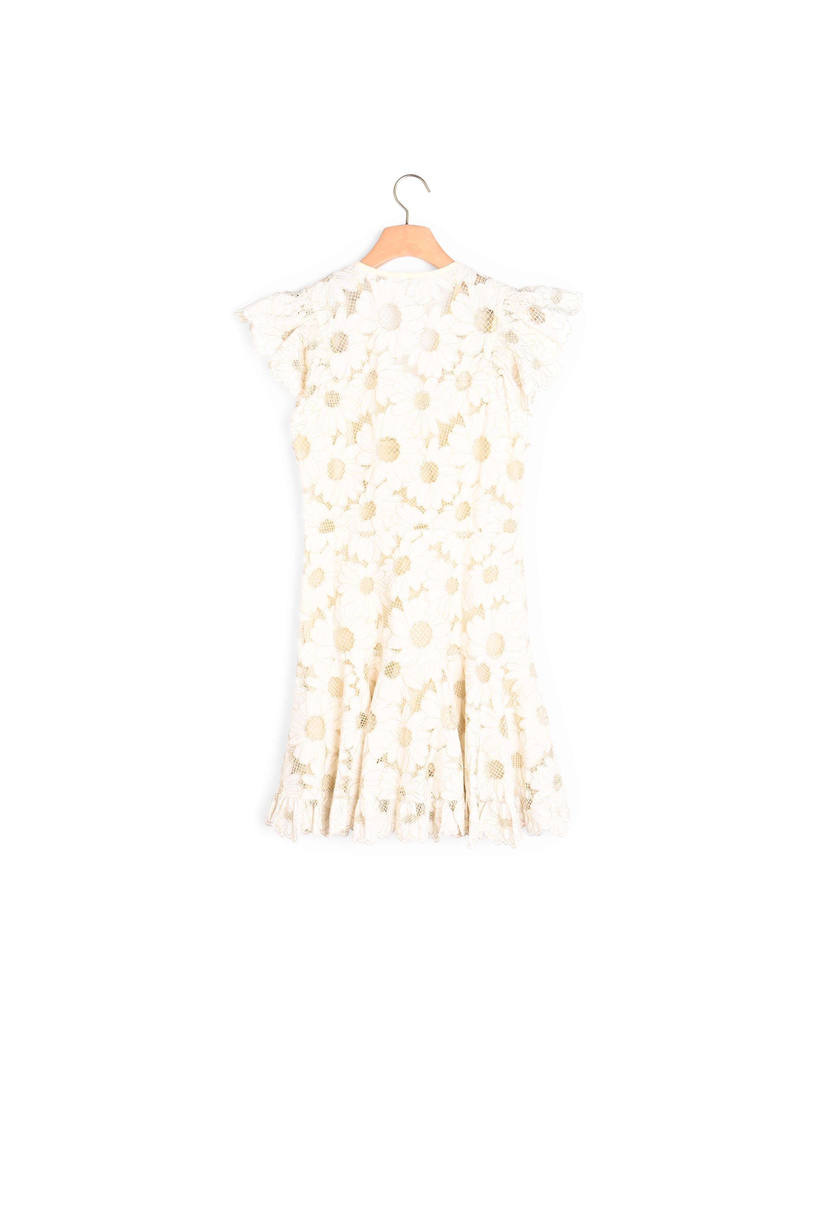 Robe courte en guipure marguerites Sandro seconde main