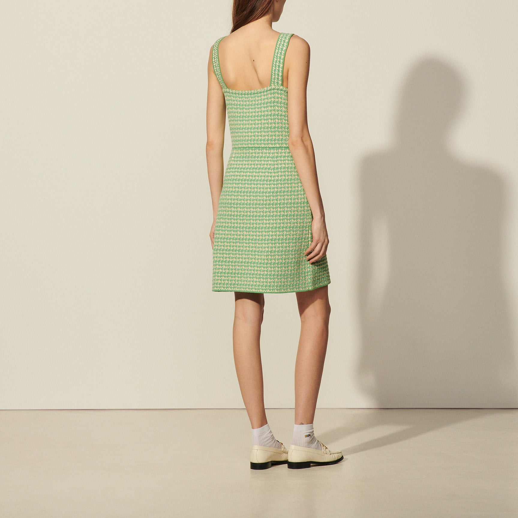 Robe à bretelles en tweed fantaisie Sandro seconde main