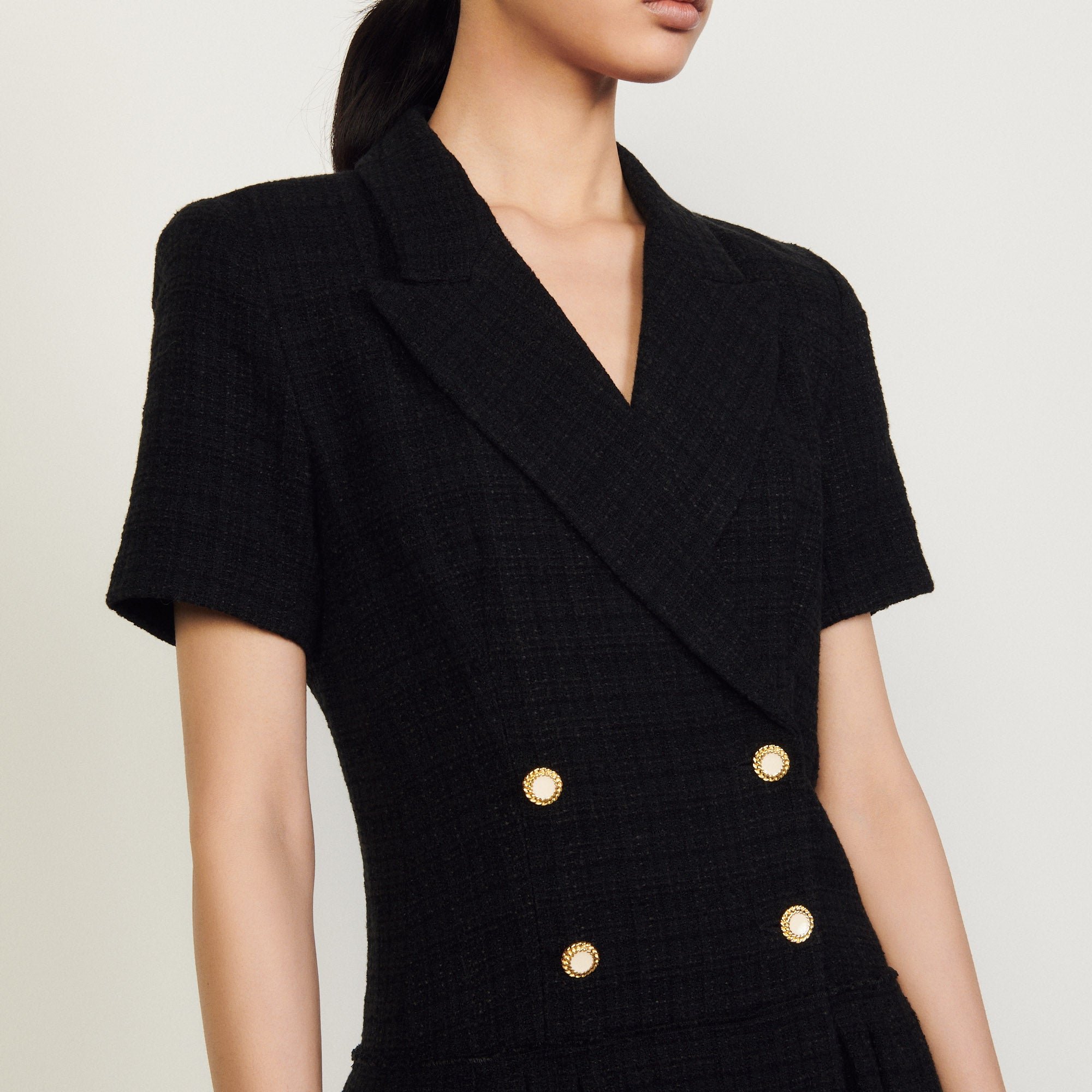 Robe courte en tweed Sandro seconde main