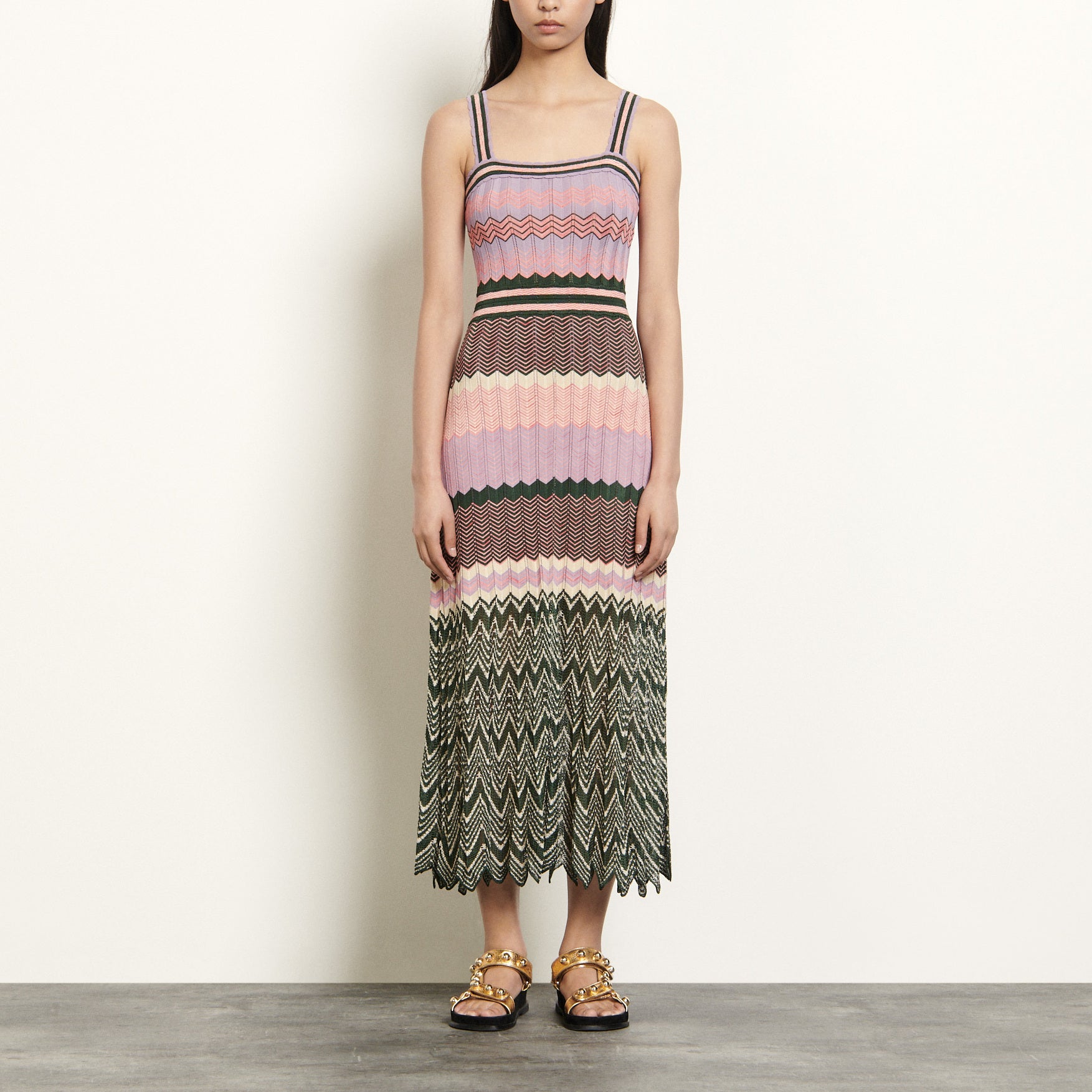 Robe en Maille à jeu de rayures Sandro seconde main