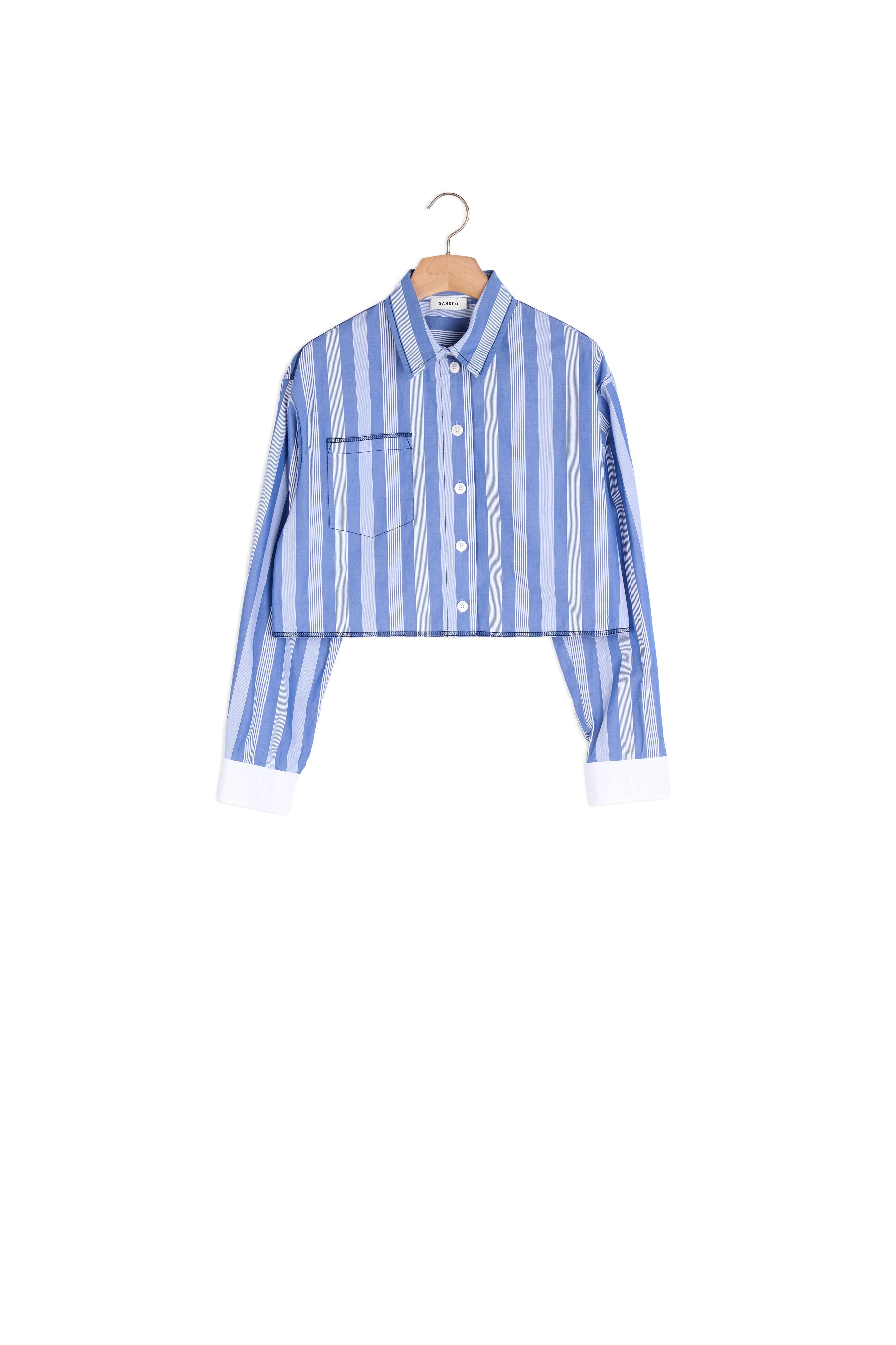 Chemise courte à rayures Sandro seconde main