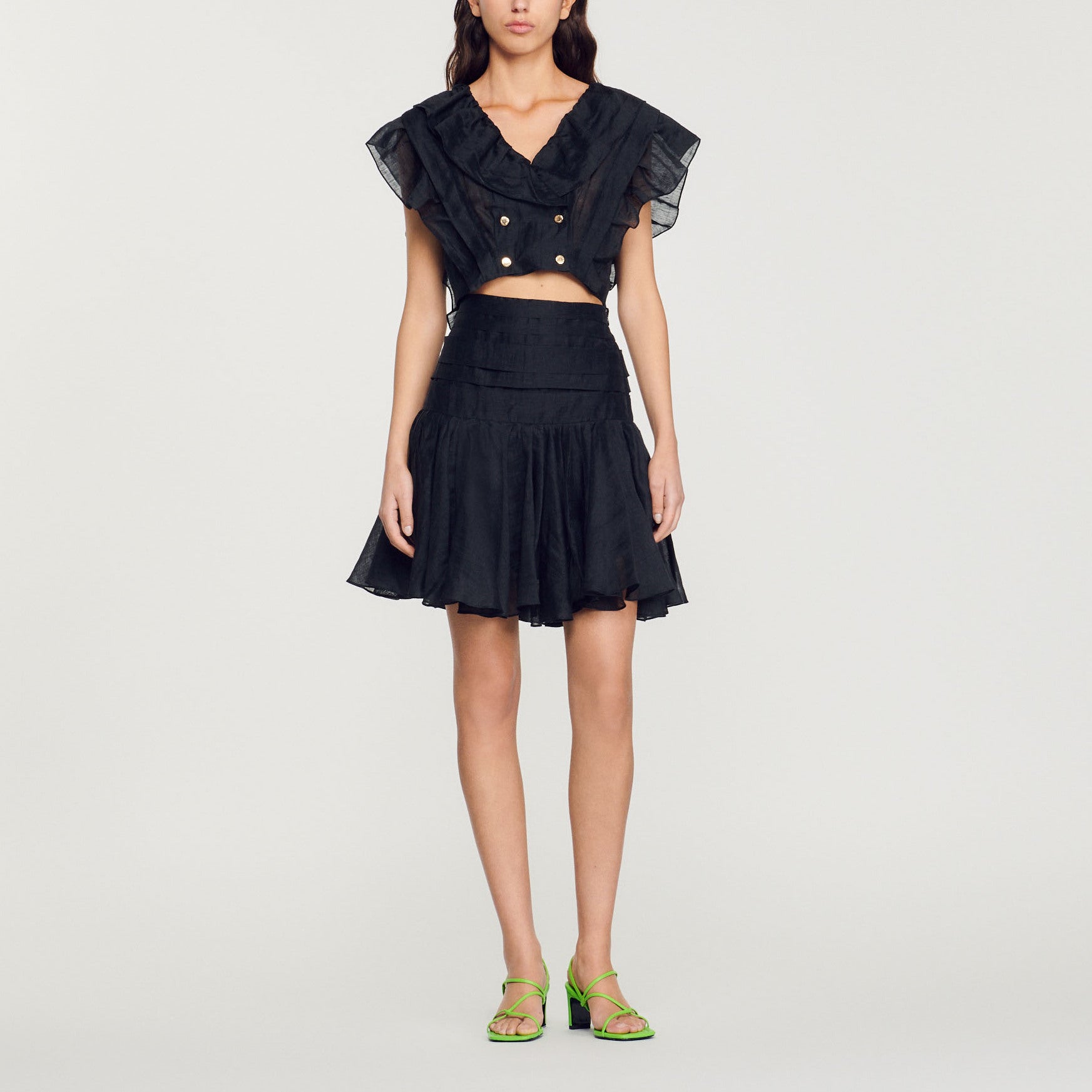 Jupe courte volantée Sandro seconde main