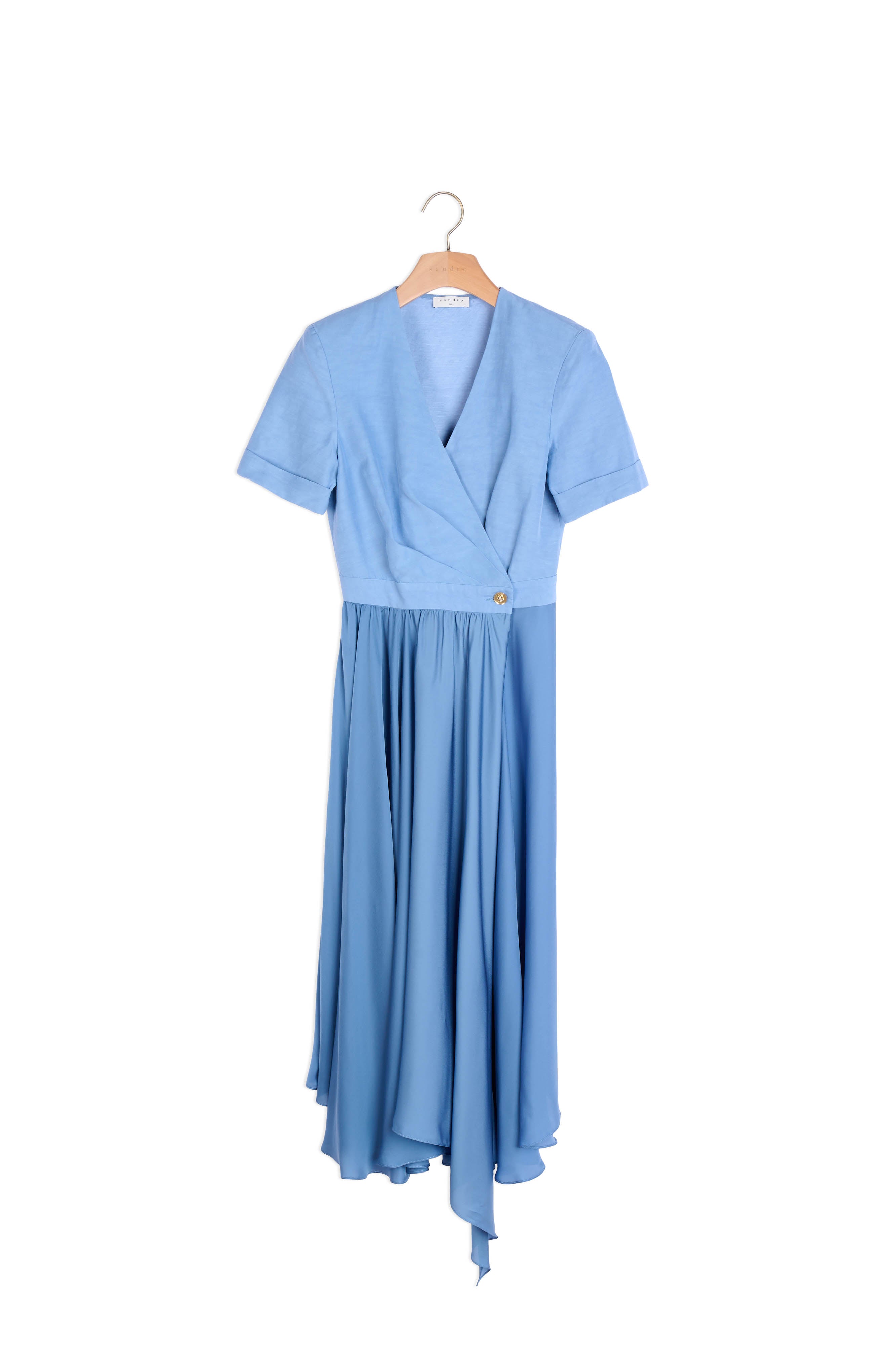 Robe portefeuille mix matière Sandro seconde main