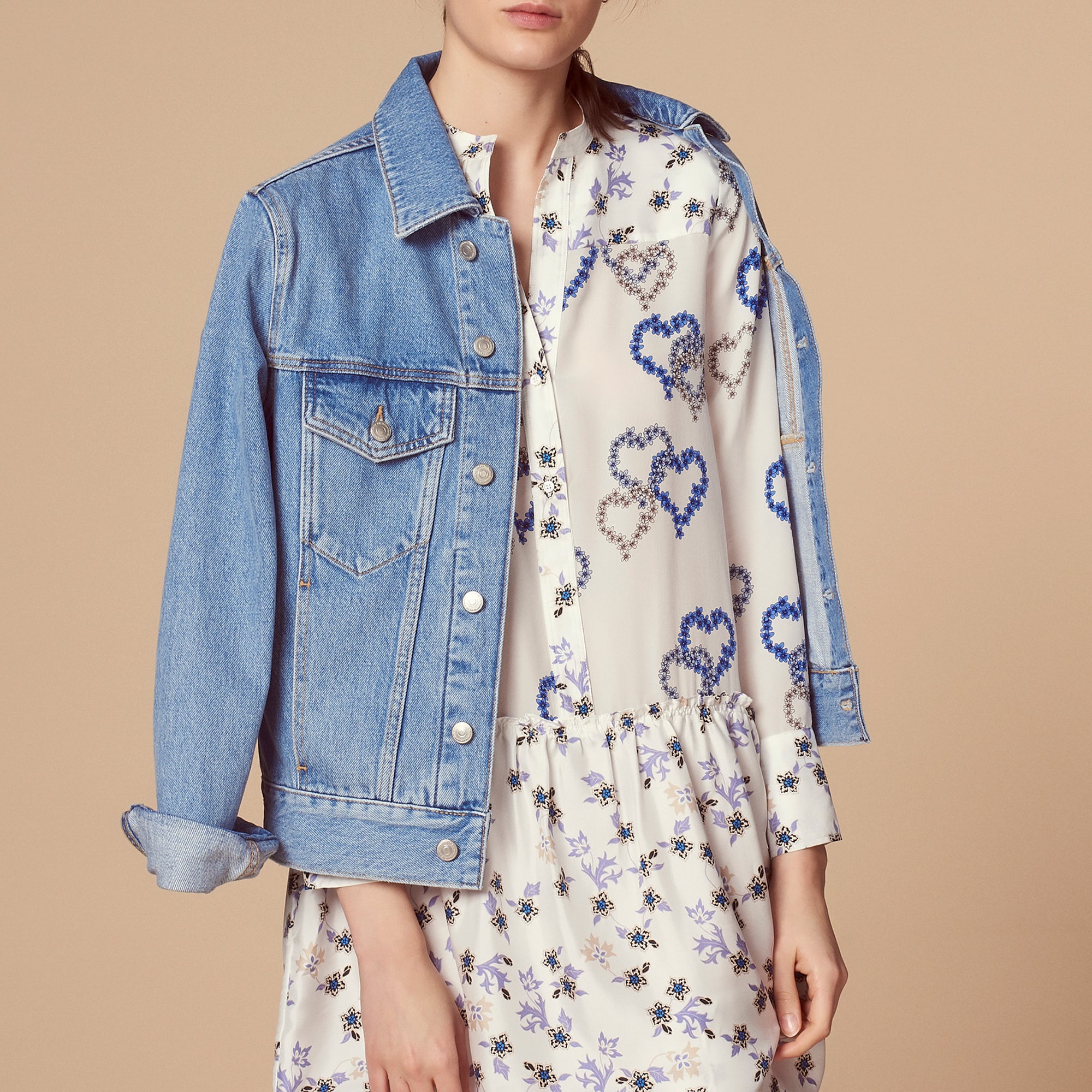 Robe en soie imprimé all over Sandro seconde main