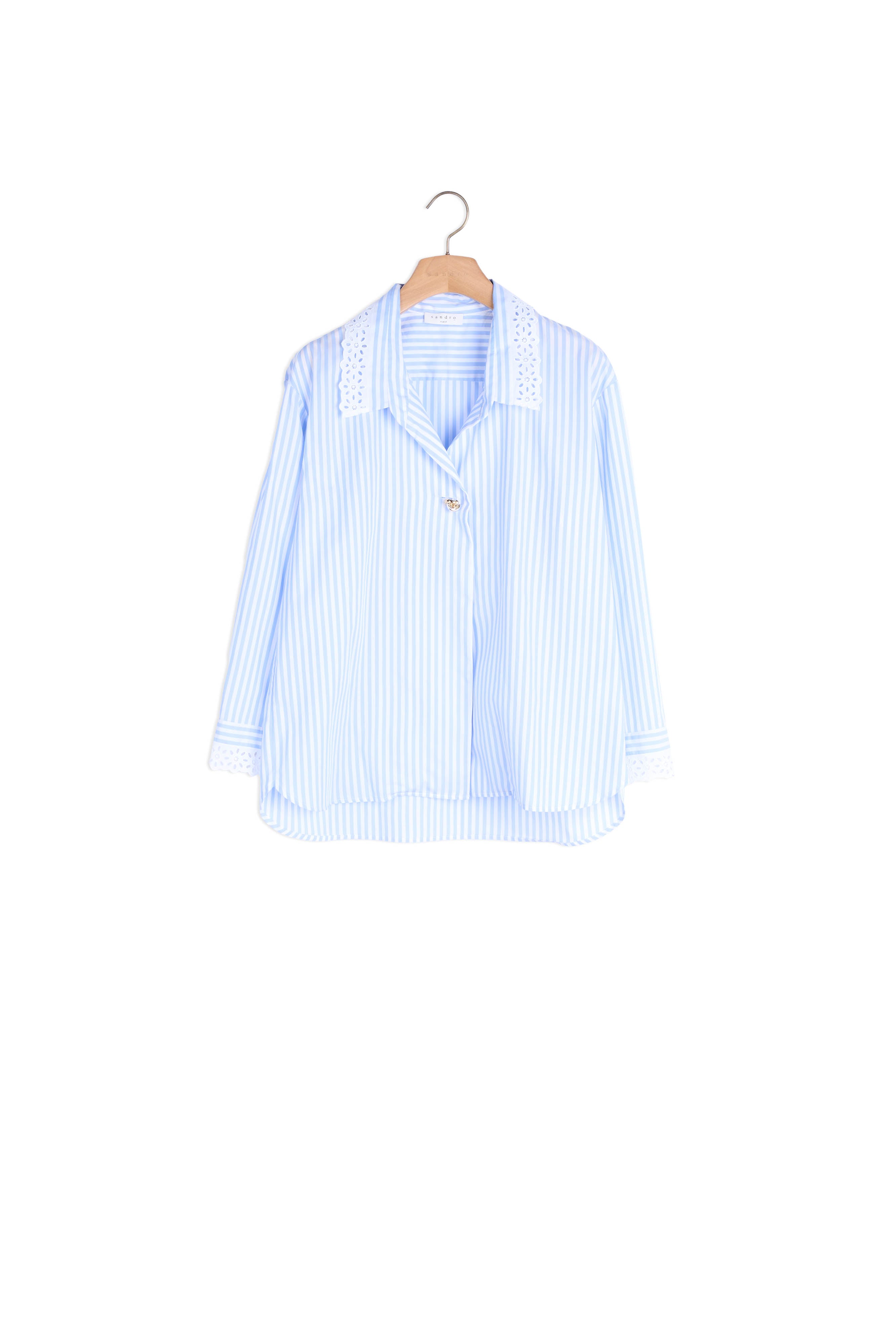 Chemise oversize en popeline rayée Sandro seconde main