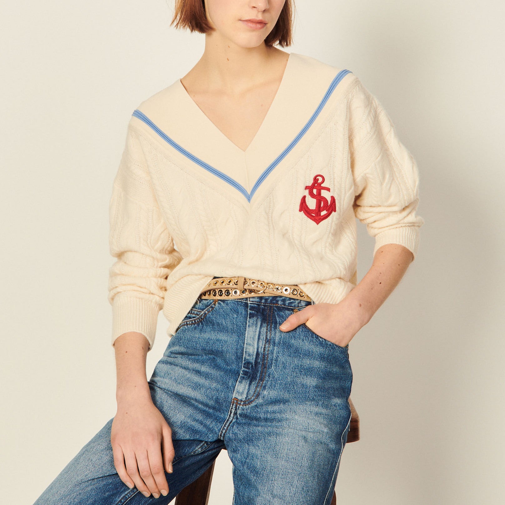 Pull en Maille torsadée Sandro seconde main