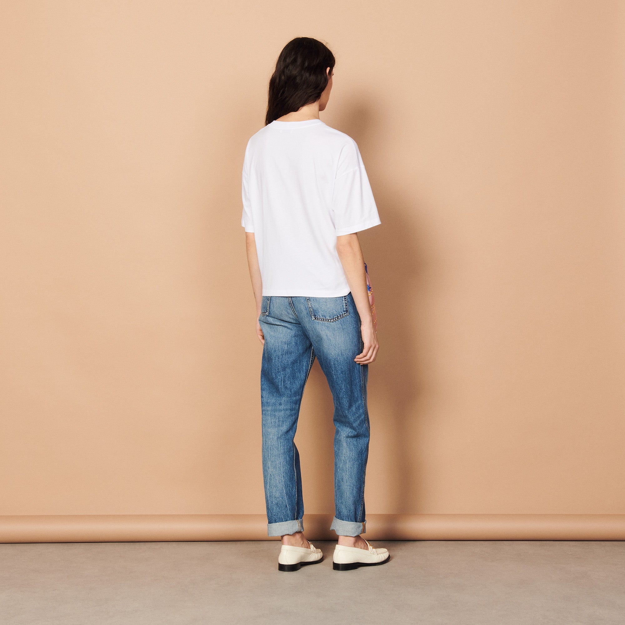 T-shirt avec empiècement imprimé Sandro seconde main