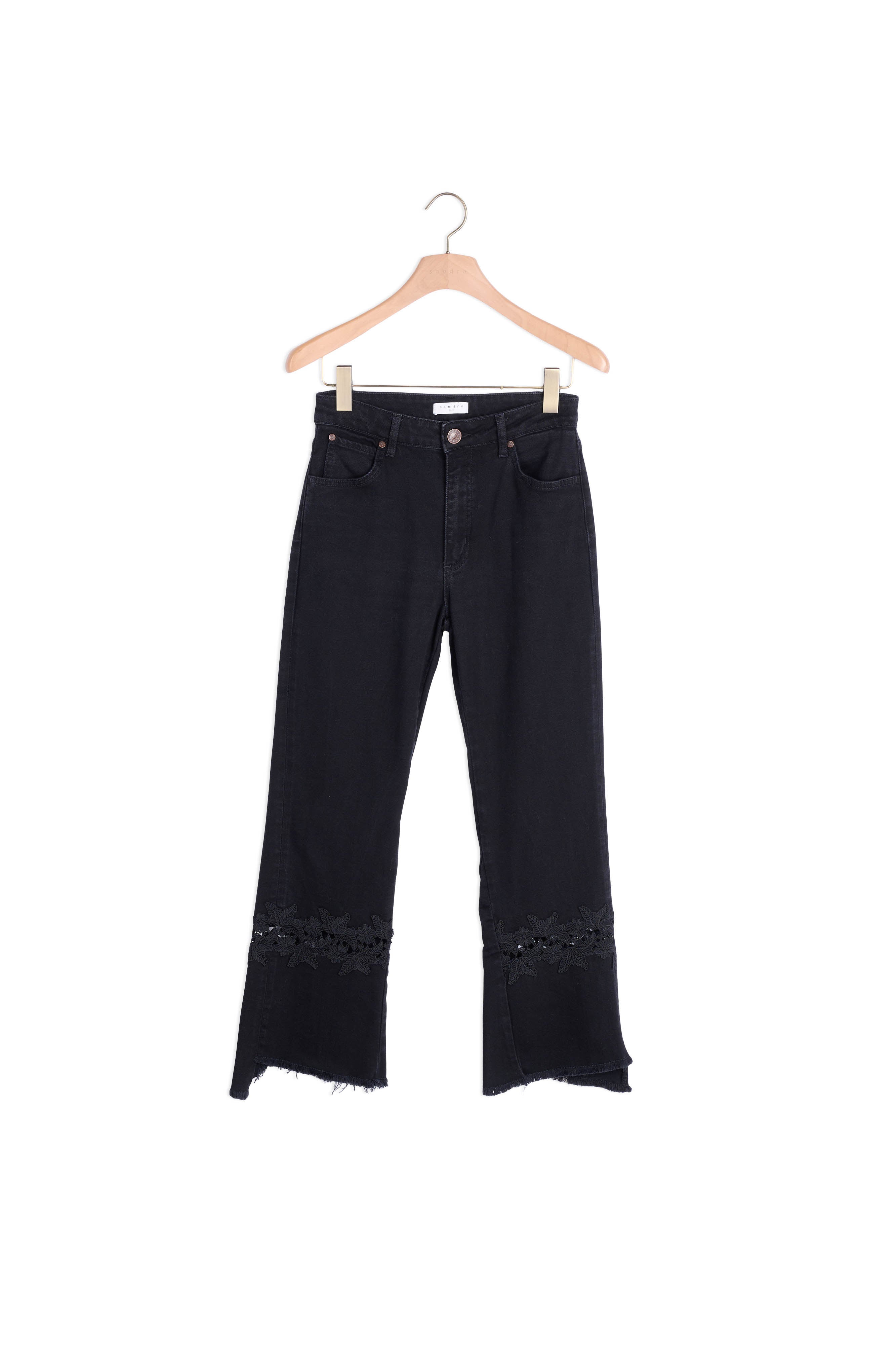 Jean évasé avec empiècement dentelle Sandro seconde main