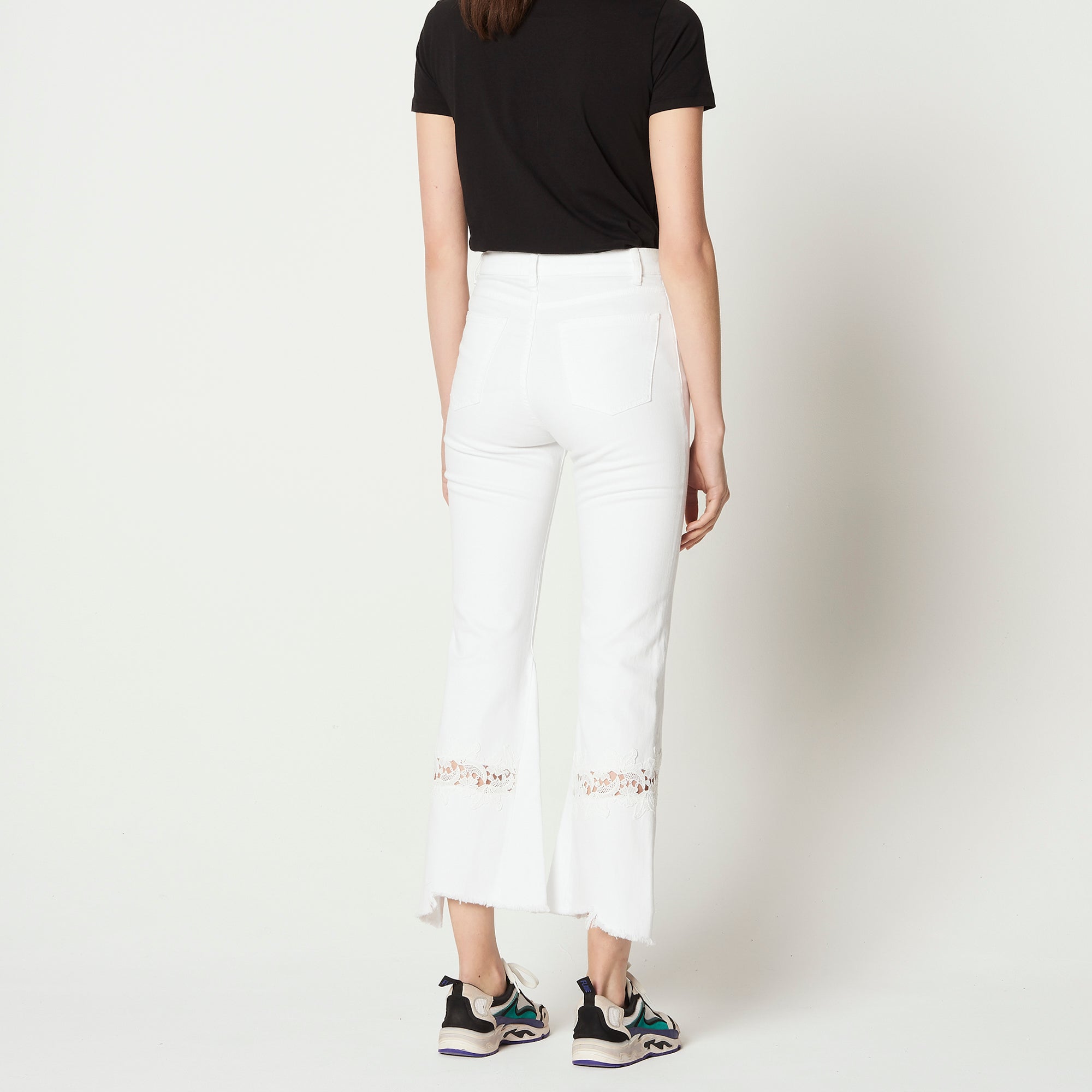 Jean évasé avec empiècement dentelle Sandro seconde main