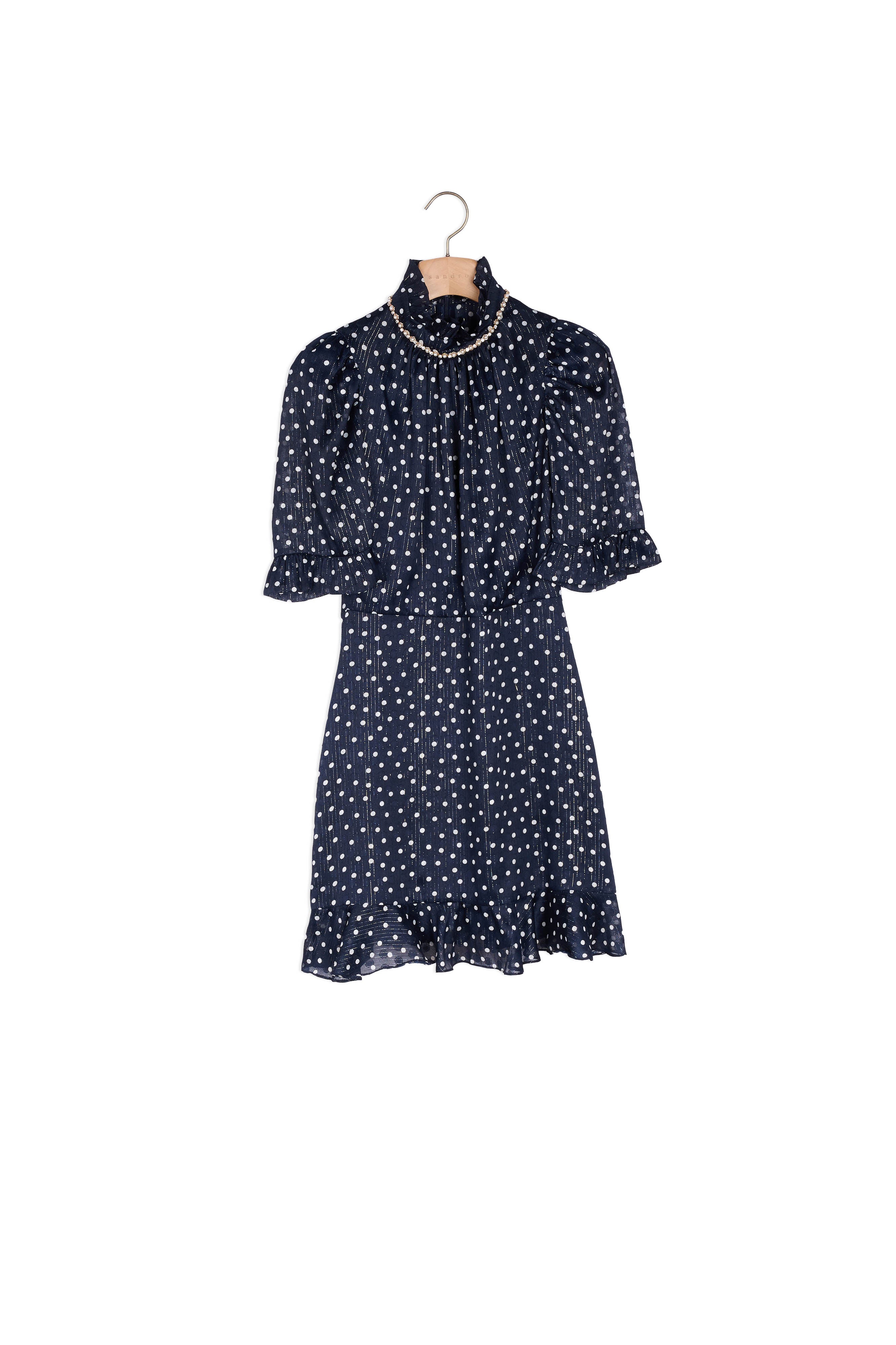 Robe imprimé marine et blanc Sandro seconde main