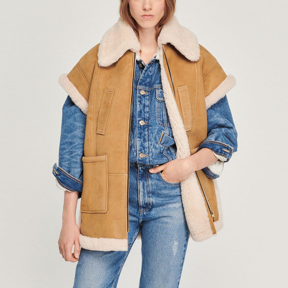 Peau lainée sans manches Sandro seconde main