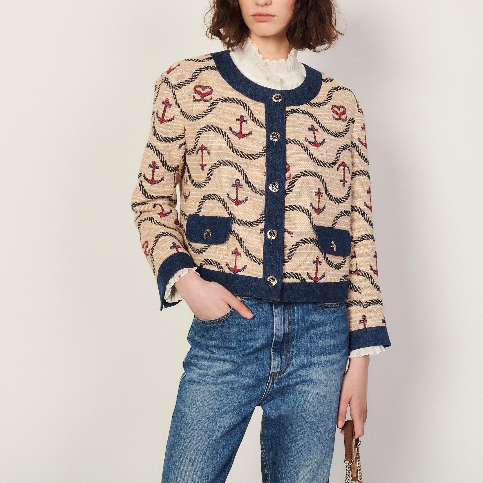 Veste en mix matière Sandro seconde main