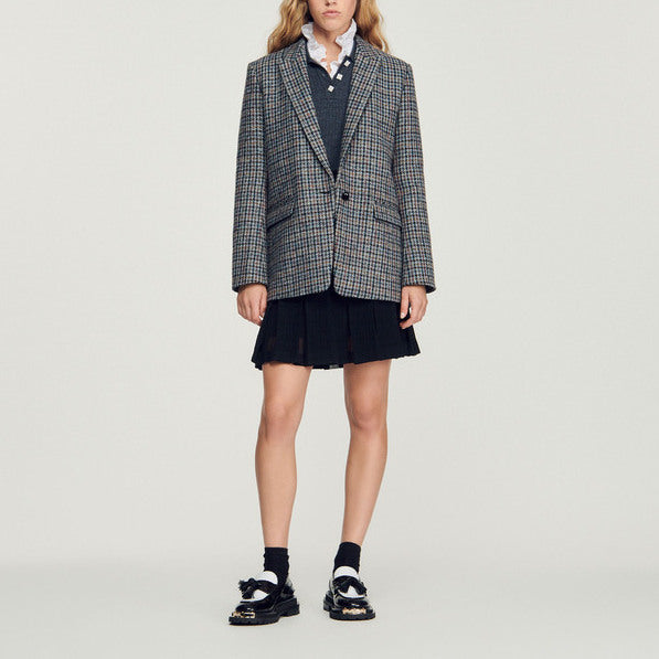 Veste de tailleur a carreaux Sandro seconde main