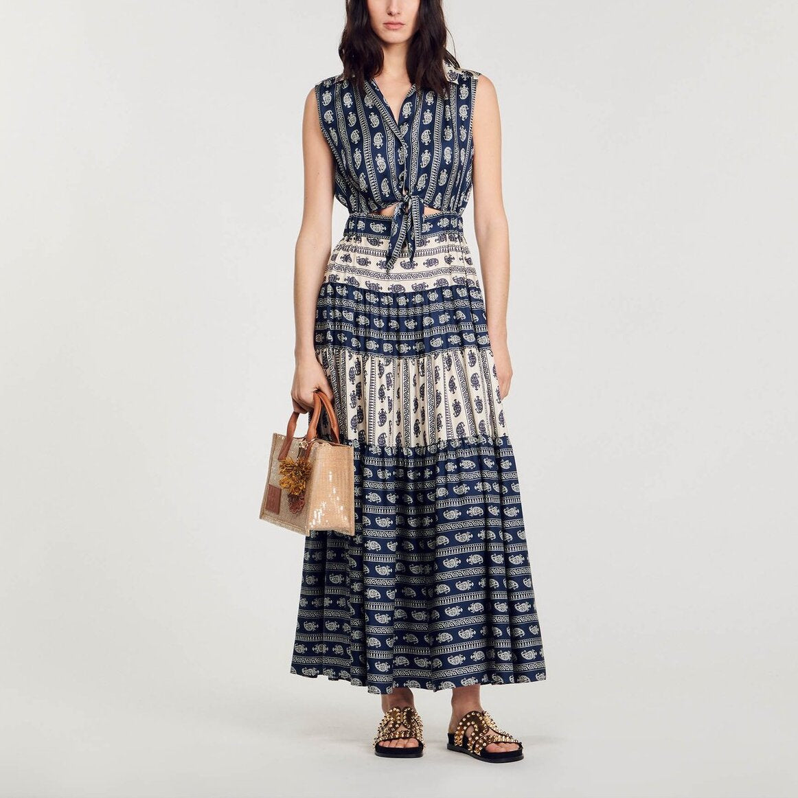 Robe longue imprimé paisley Sandro seconde main