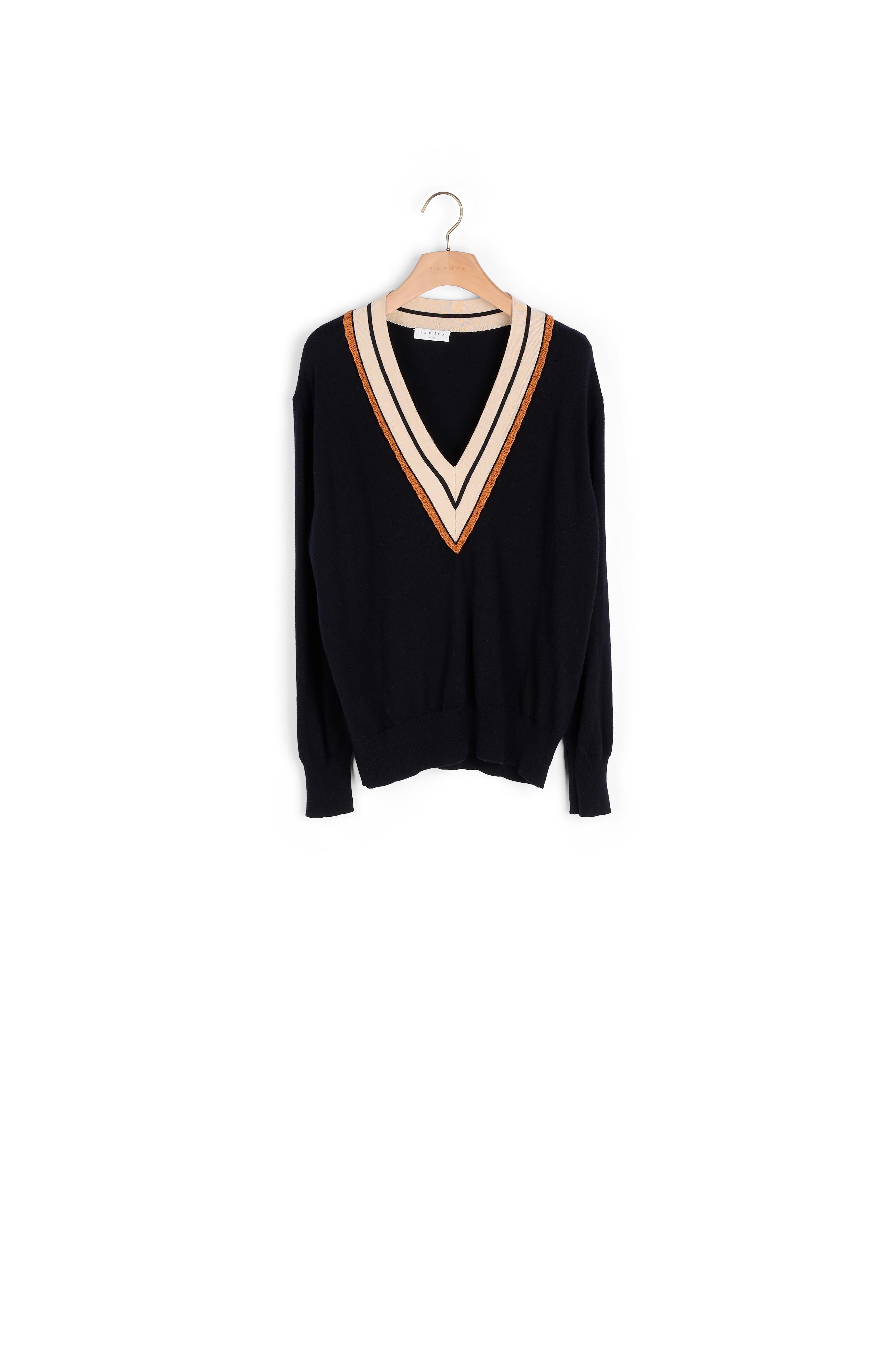 Pull à encolure rayée Sandro seconde main