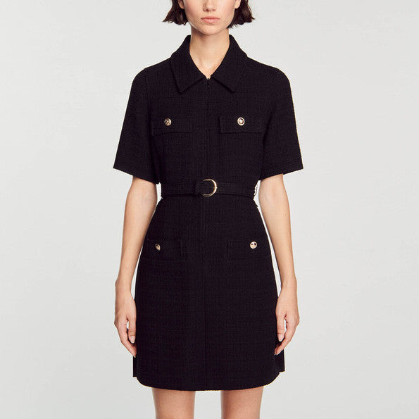 Robe à manches courtes bi matières Sandro seconde main