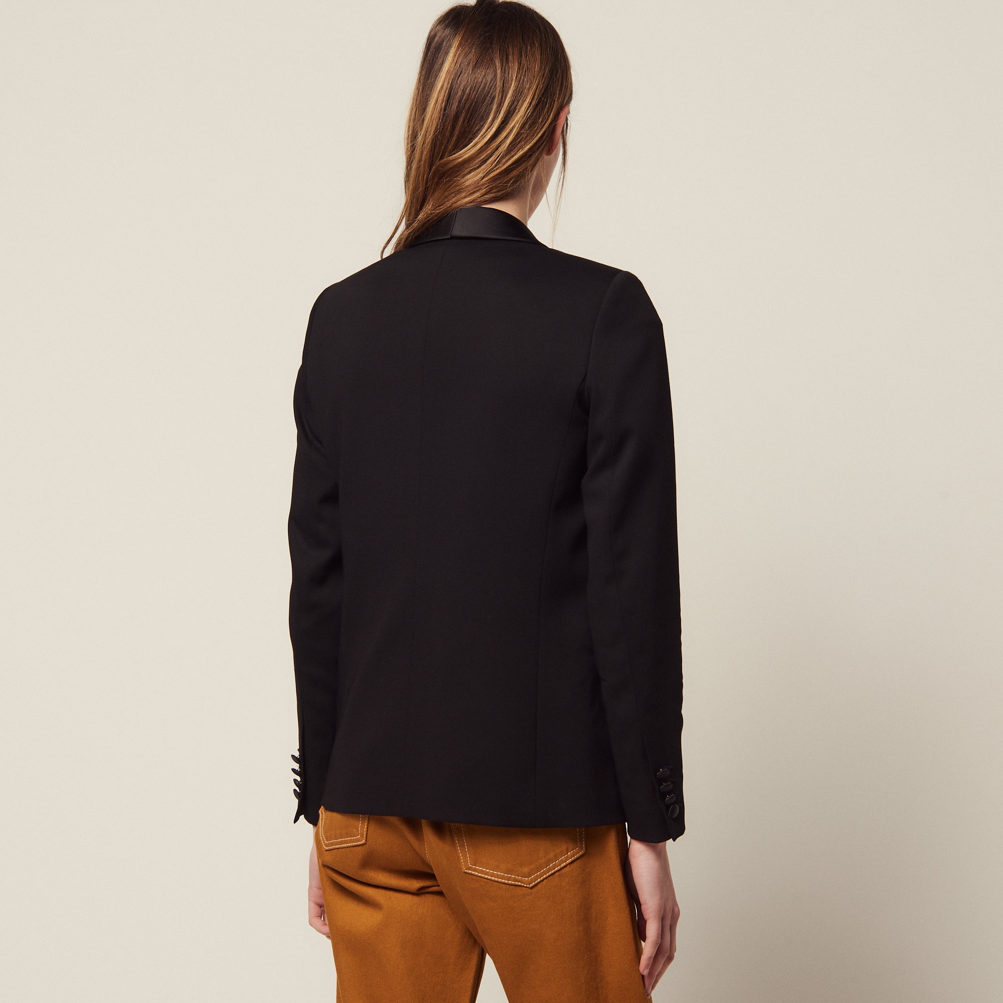 Veste de smoking à empiècement satin Sandro seconde main