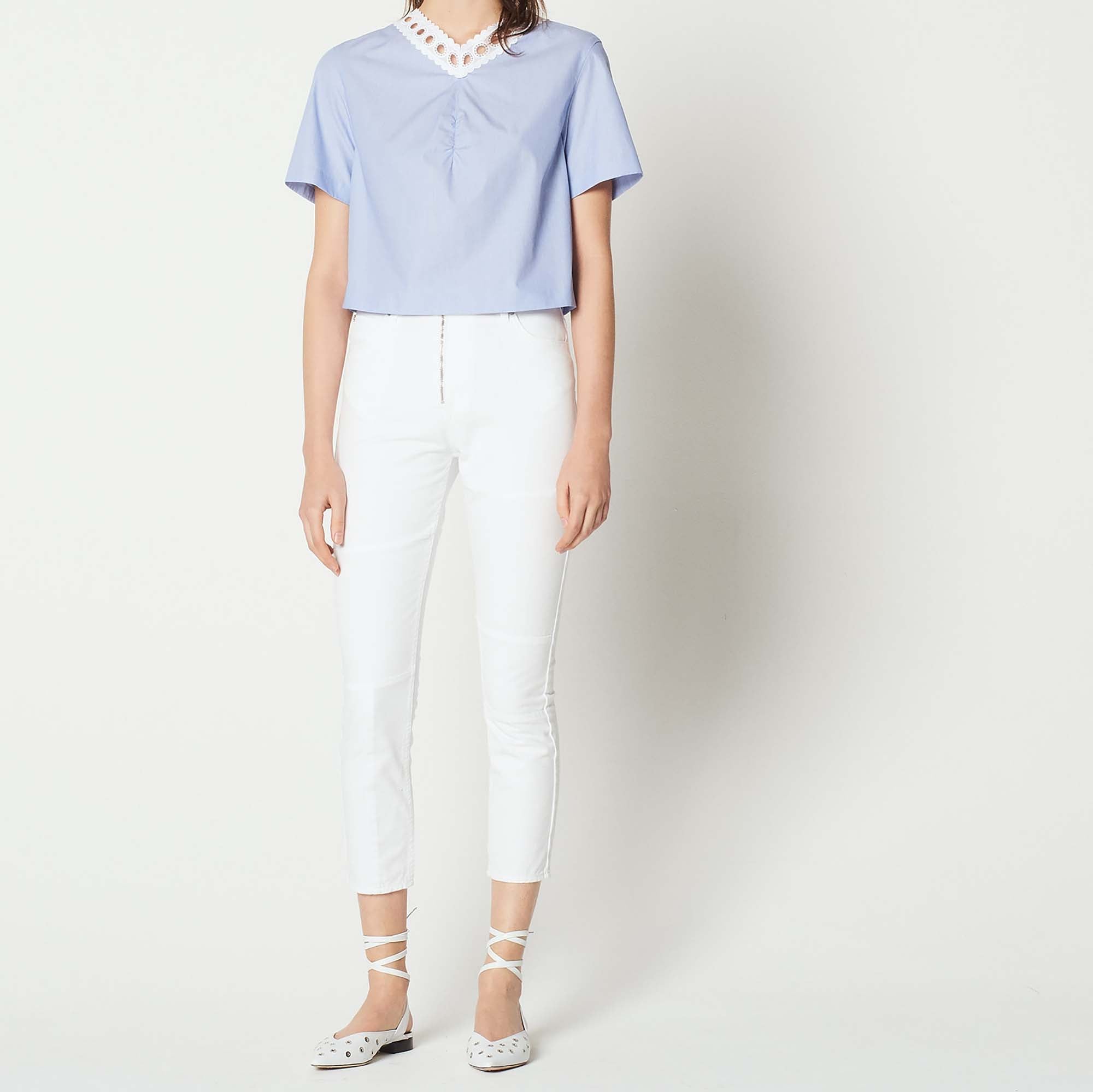 Jean blanc taille haute Sandro seconde main