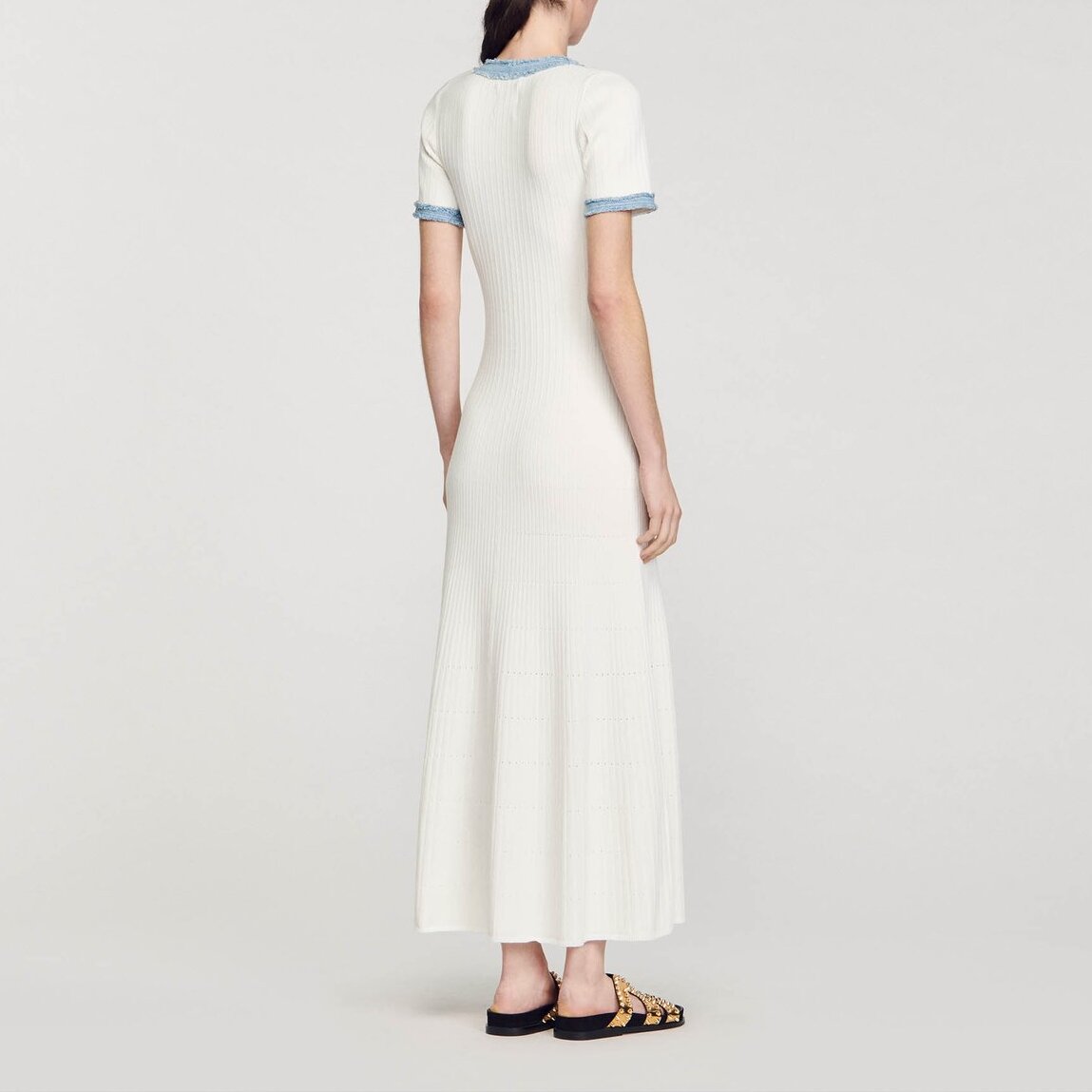 Robe midi en Maille et denim Sandro seconde main