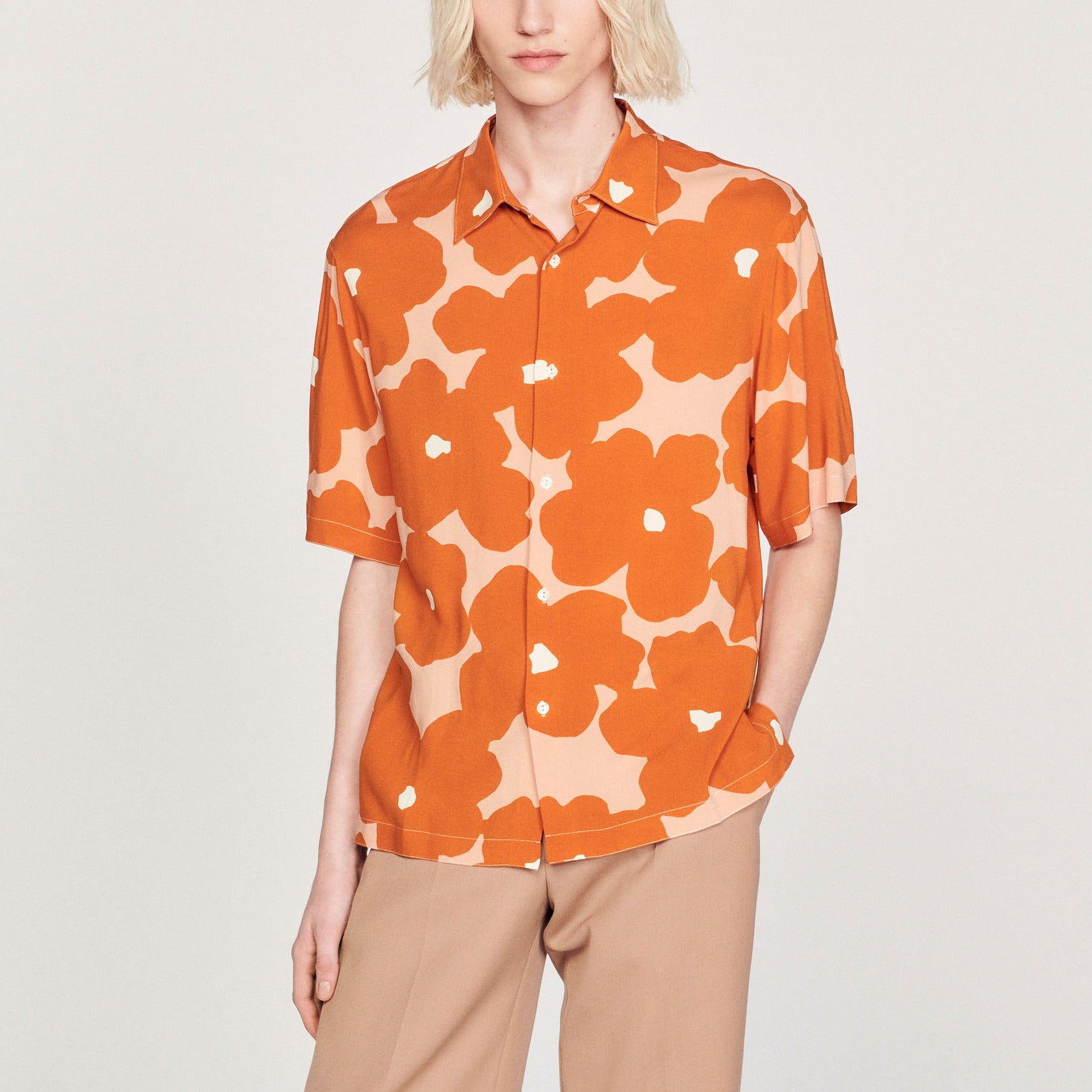 Chemise Orange Sandro seconde main