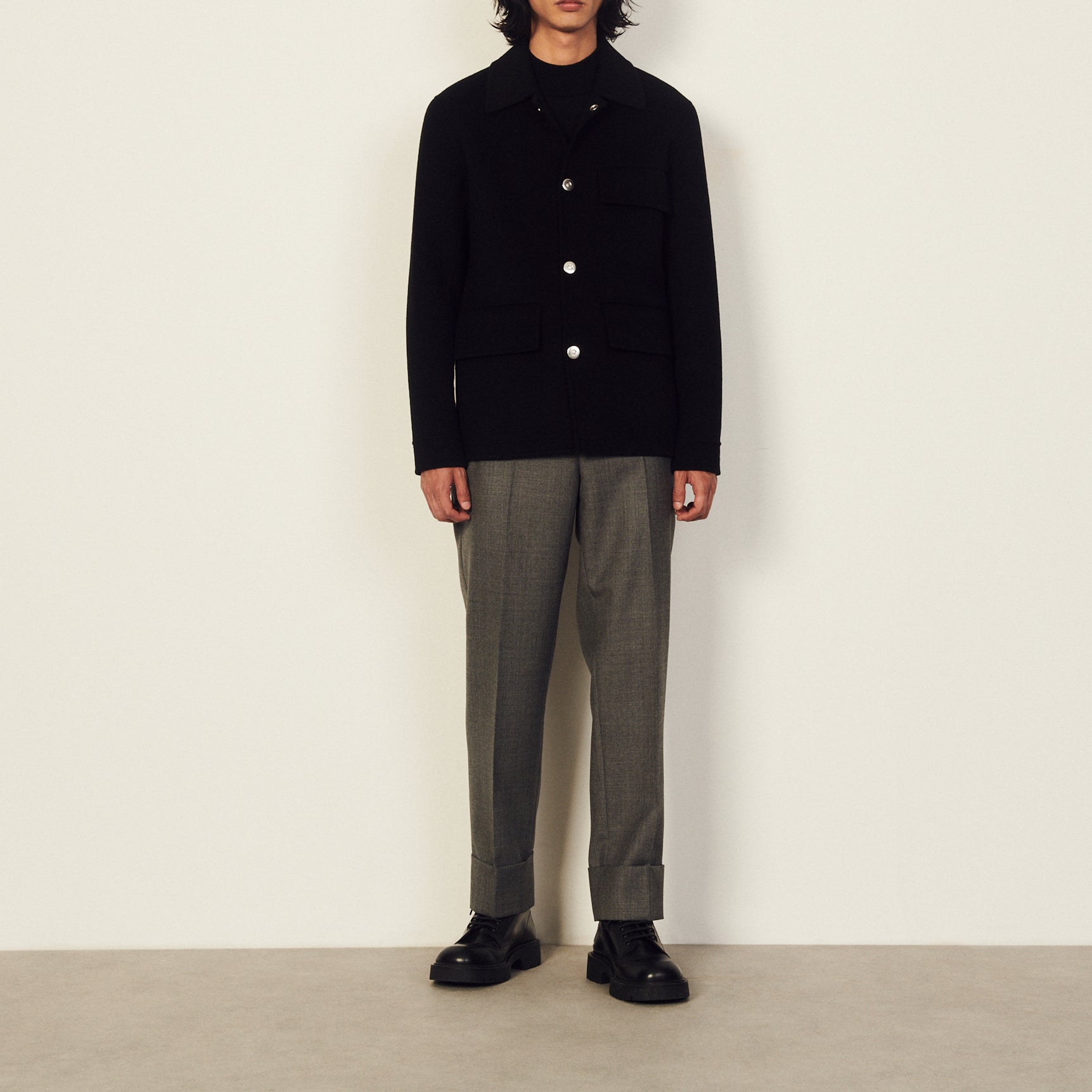 Blouson en laine double face Sandro seconde main