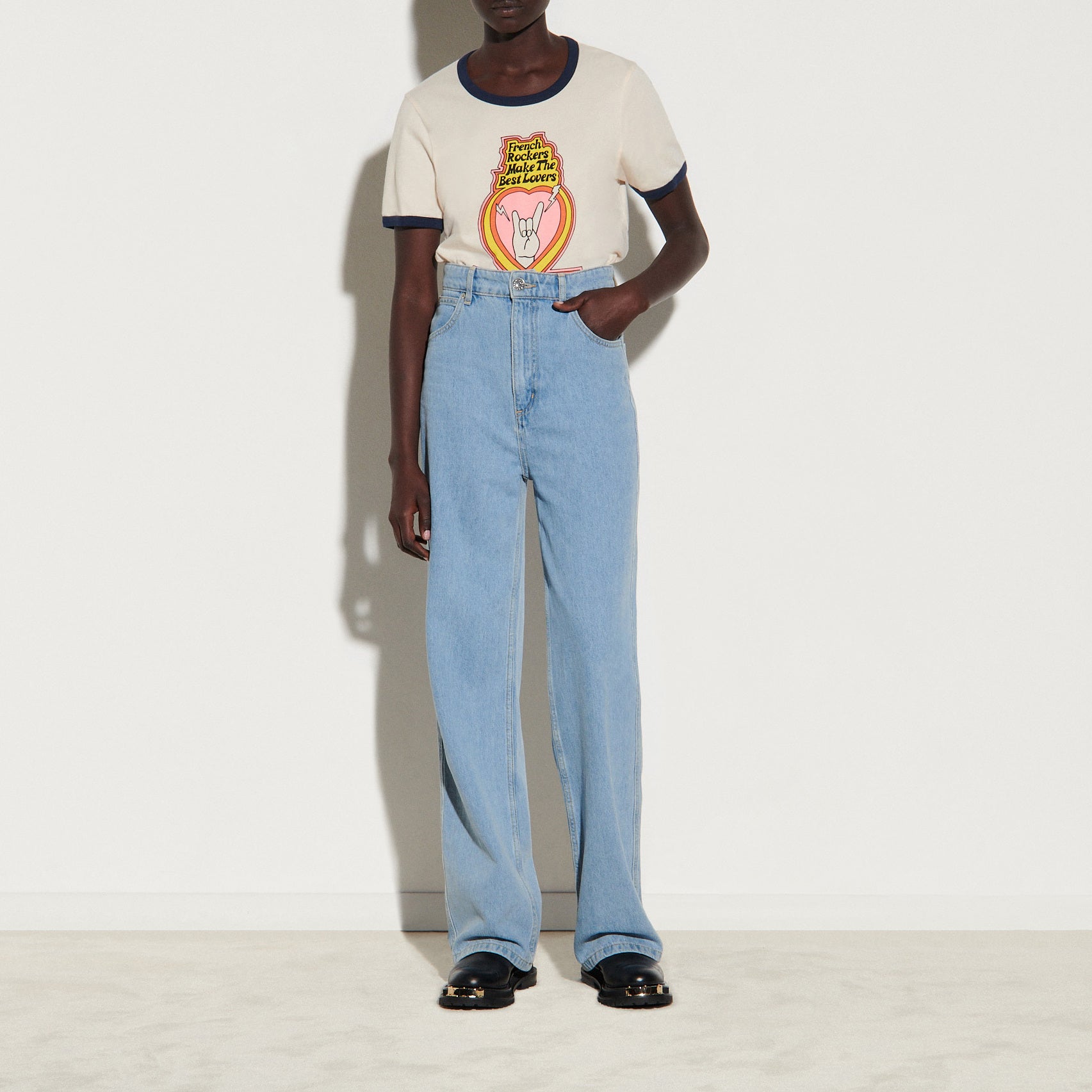 Jean large droit 5 poches délavé Sandro seconde main