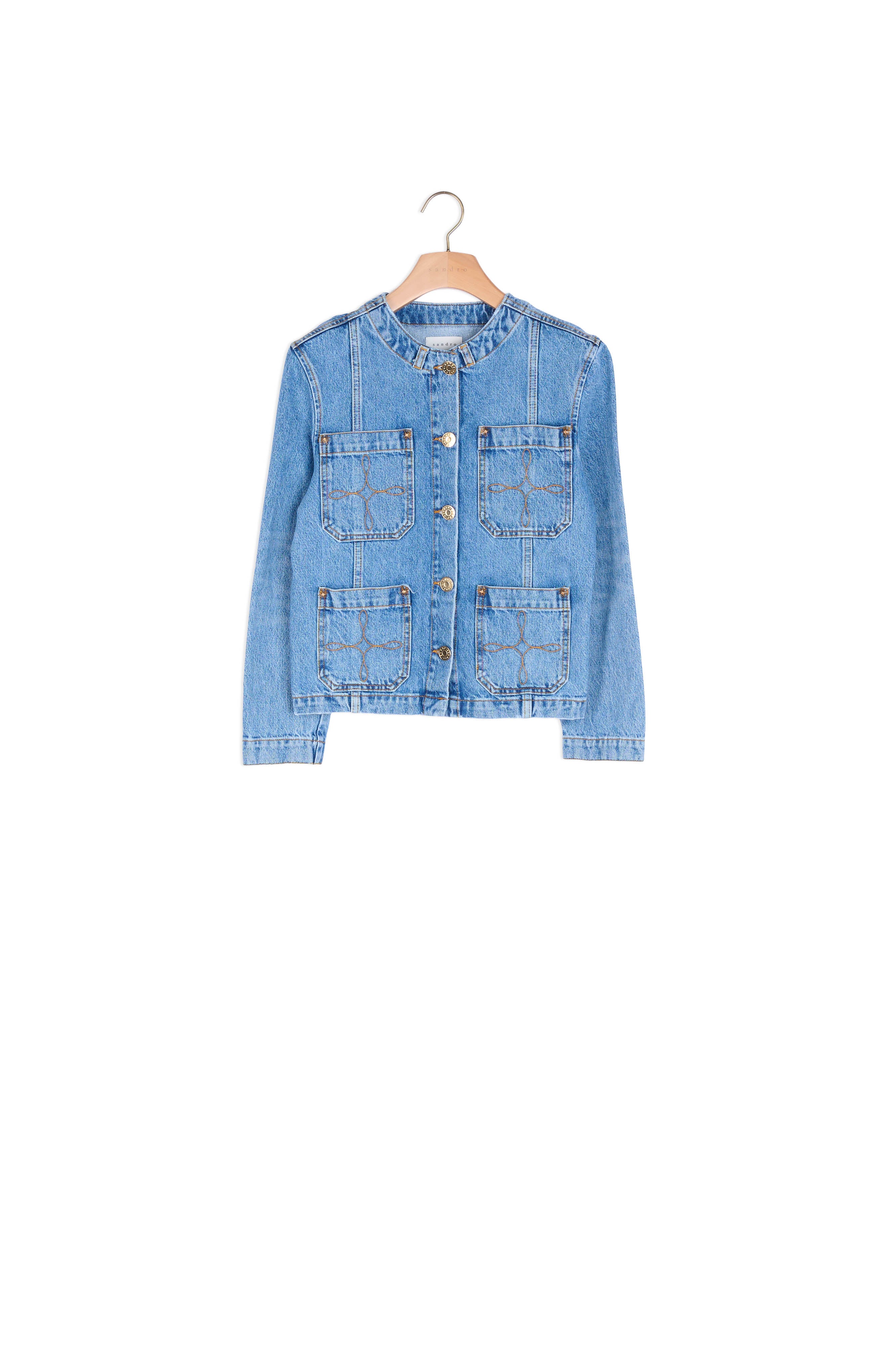 Veste en Jean à poches plaquées Sandro seconde main