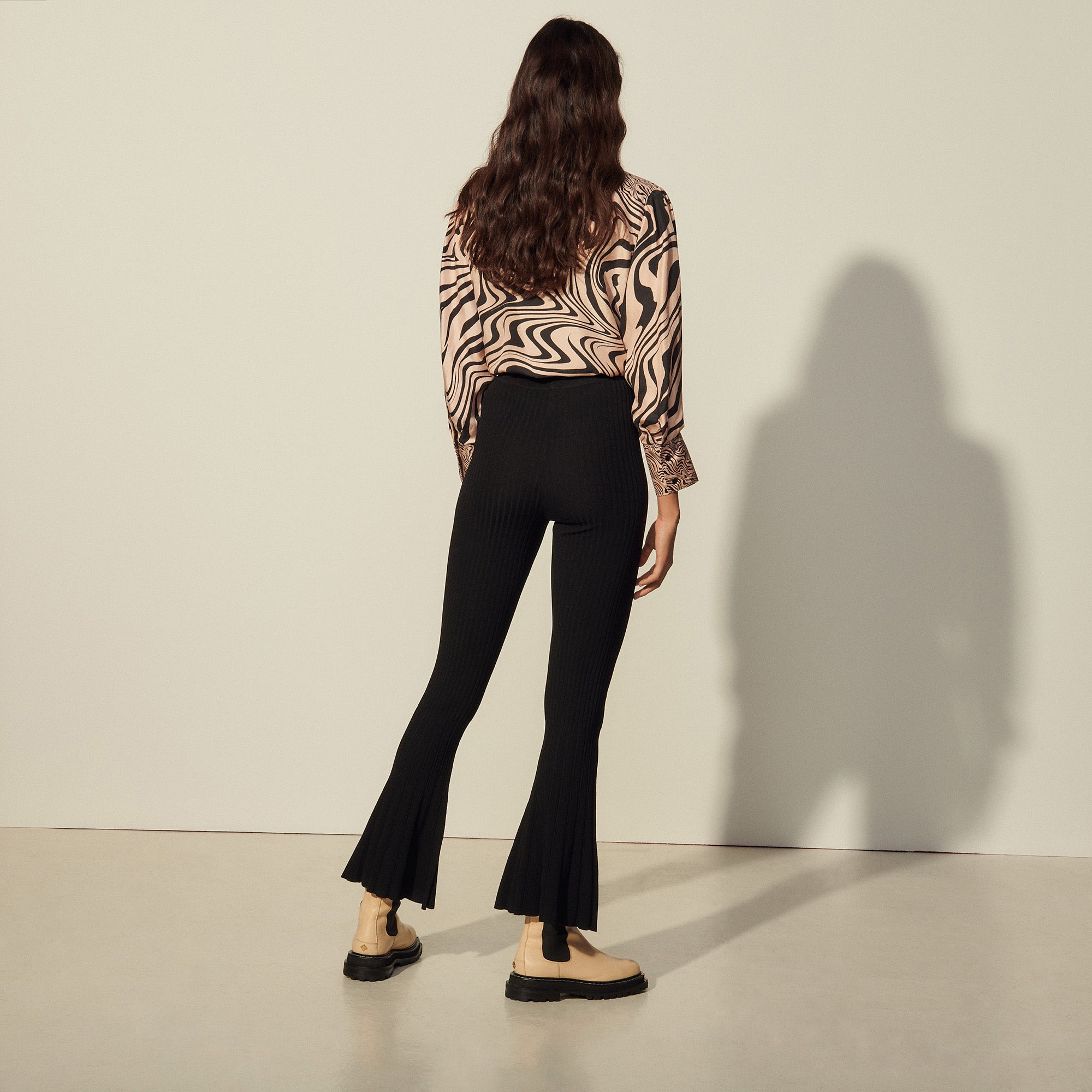 Pantalon évasé en Maille Sandro seconde main