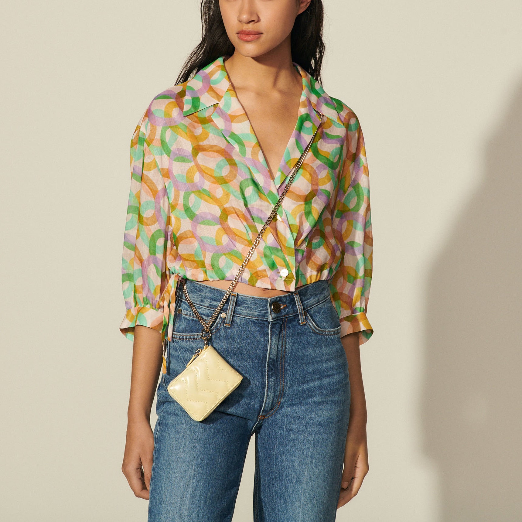 Chemise en voile imprimé Sandro seconde main