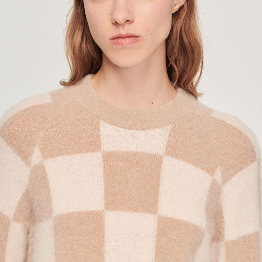 Pull en Maille à motif damier Sandro seconde main