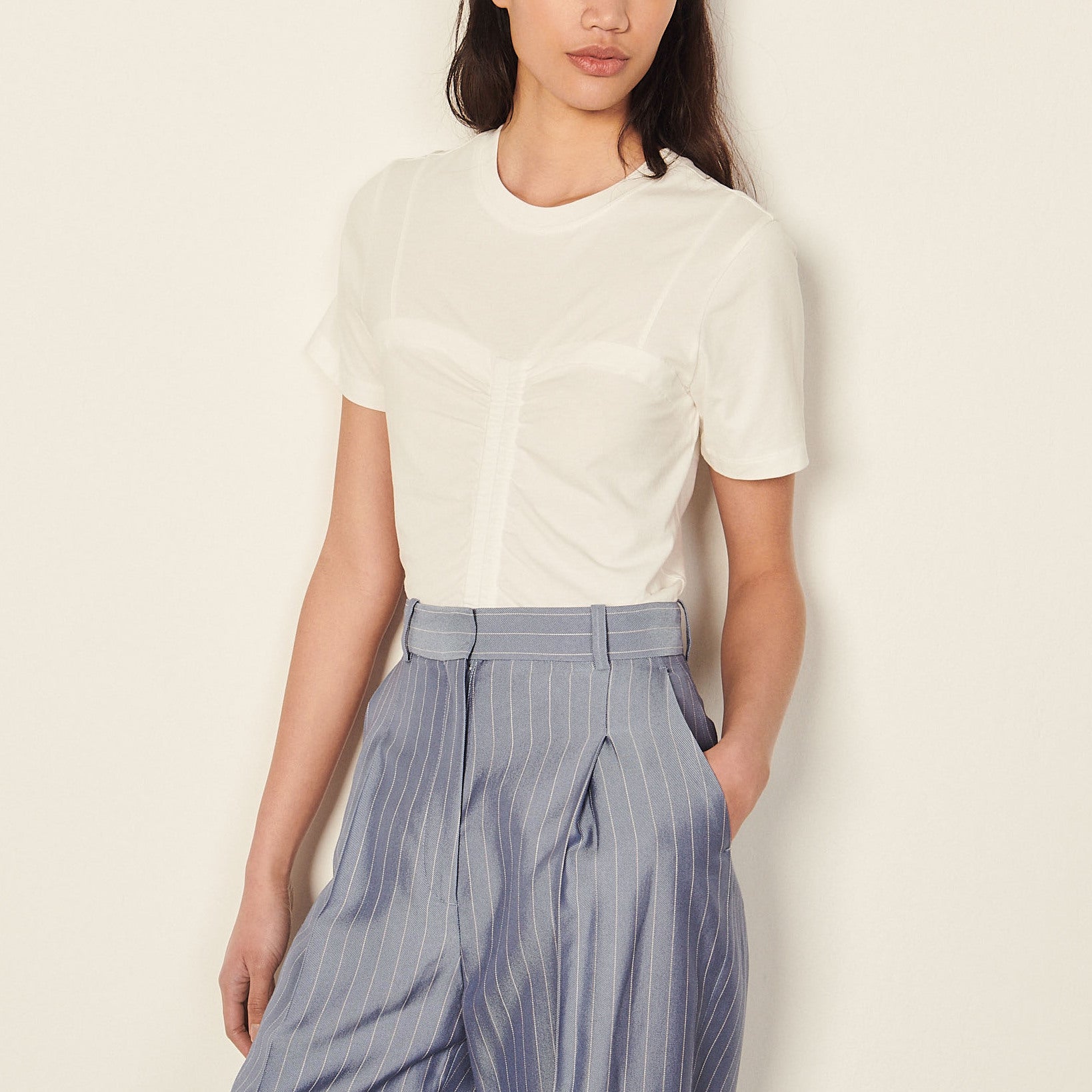 T-shirt façon corset Sandro seconde main