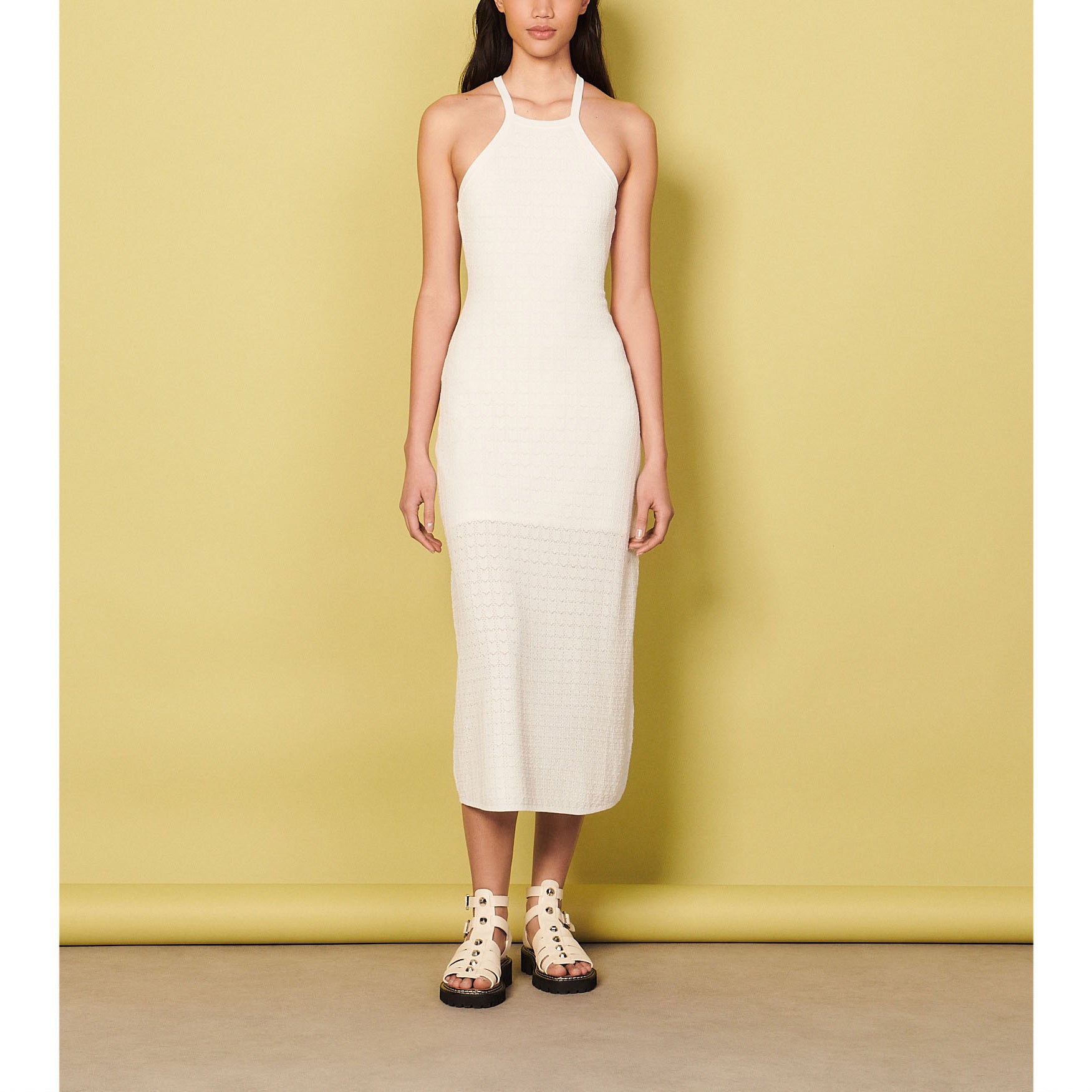 Robe longue en Maille pointelle Sandro seconde main