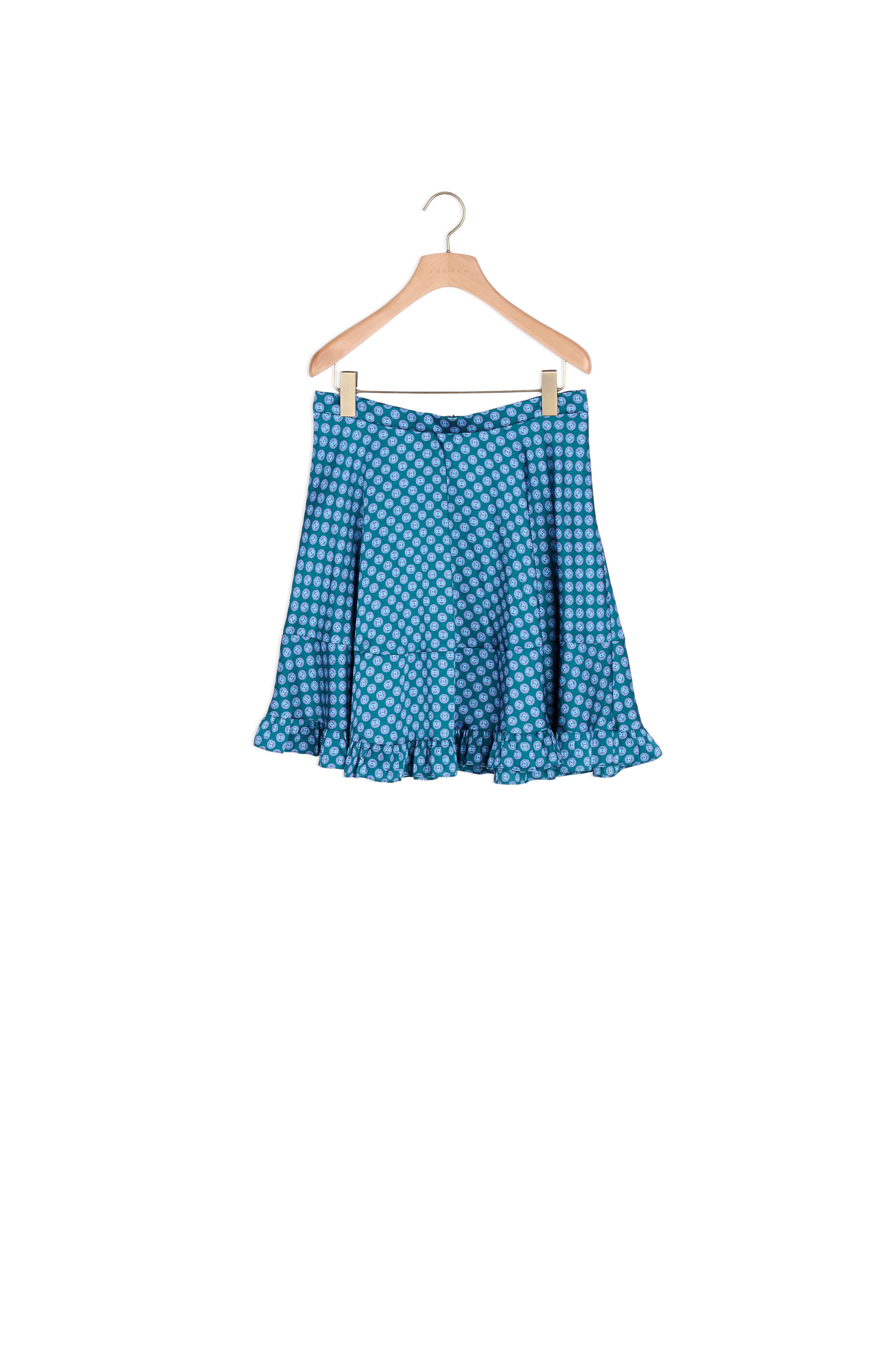 Jupe courte imprimée à volants Sandro seconde main