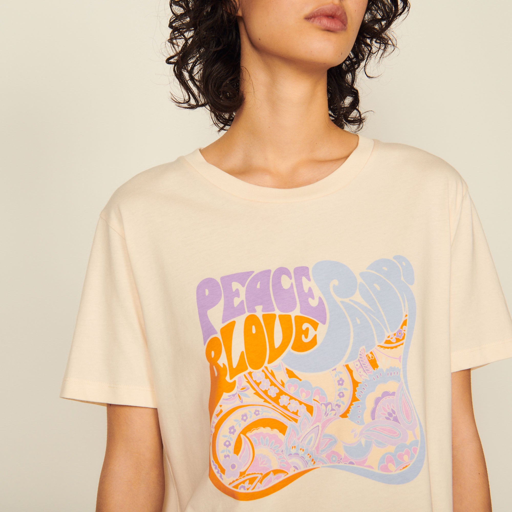 Tee-shirt en coton biologique Peace Sandro seconde main