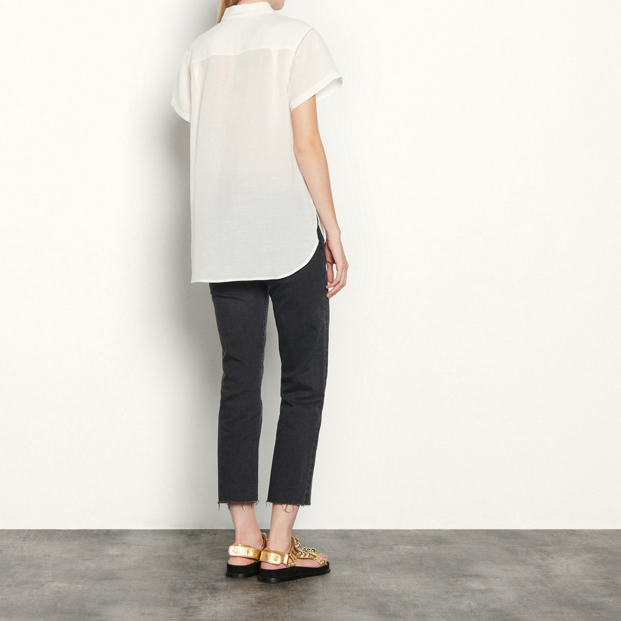 Chemise en lin mélangé et ornements Sandro seconde main