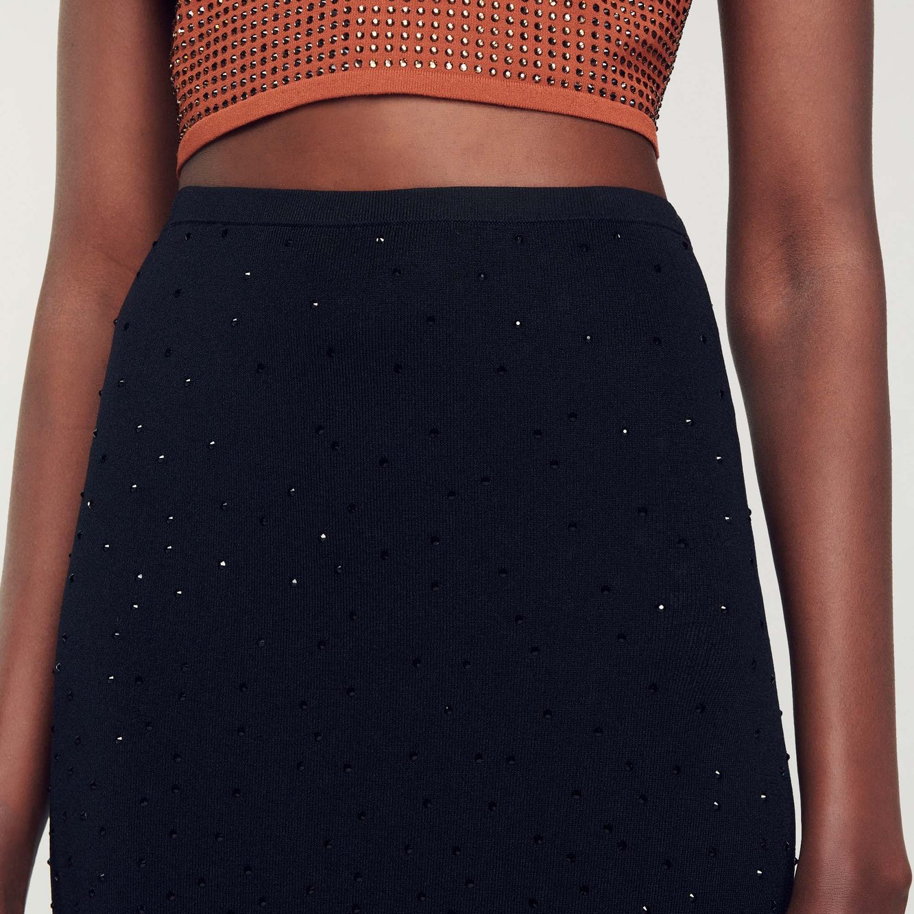 Jupe midi ornée de strass Sandro seconde main