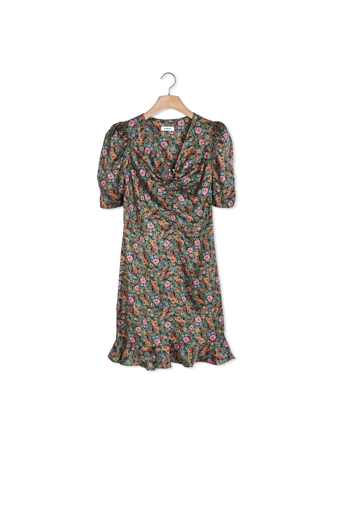 Robe courte à imprimé Fleurs d'automne Sandro seconde main