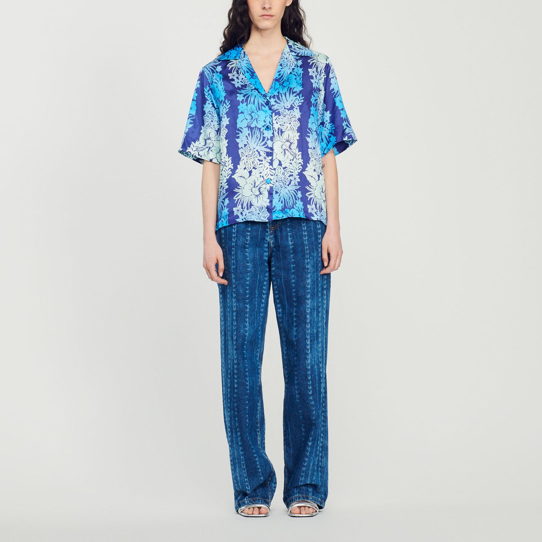 Chemise à imprimé Hawaï Sandro seconde main