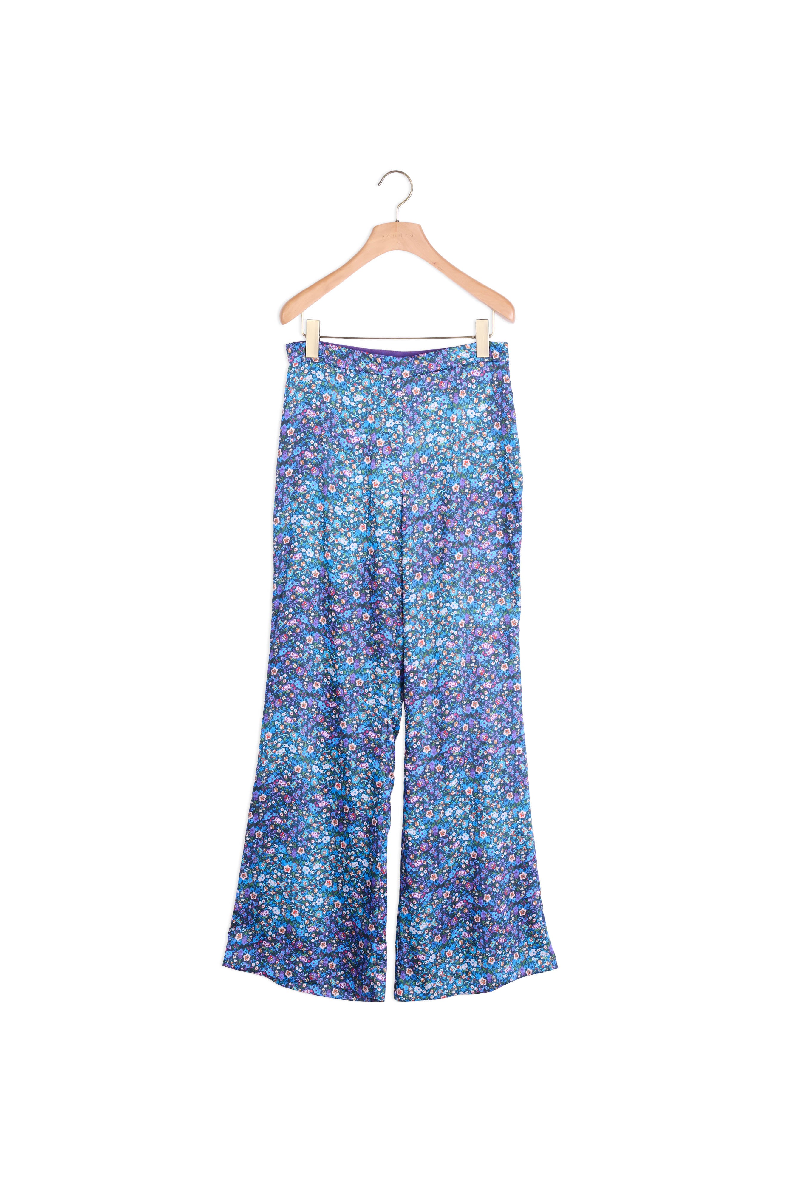 Pantalon satiné imprimé fleuri Sandro seconde main