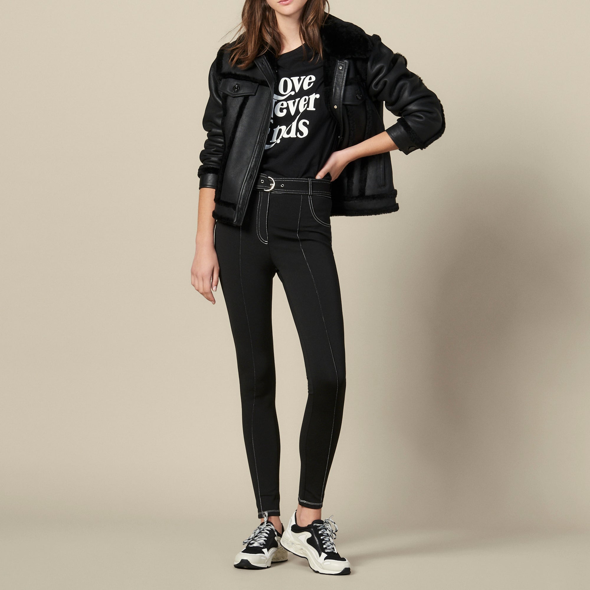 Legging à surpiqures contrastantes Sandro seconde main